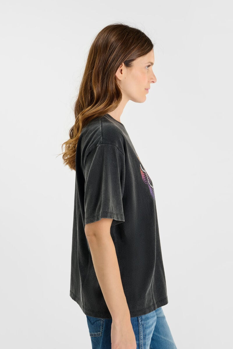 Tommy Badge T-shirt LE TEMPS DES CERISES Black