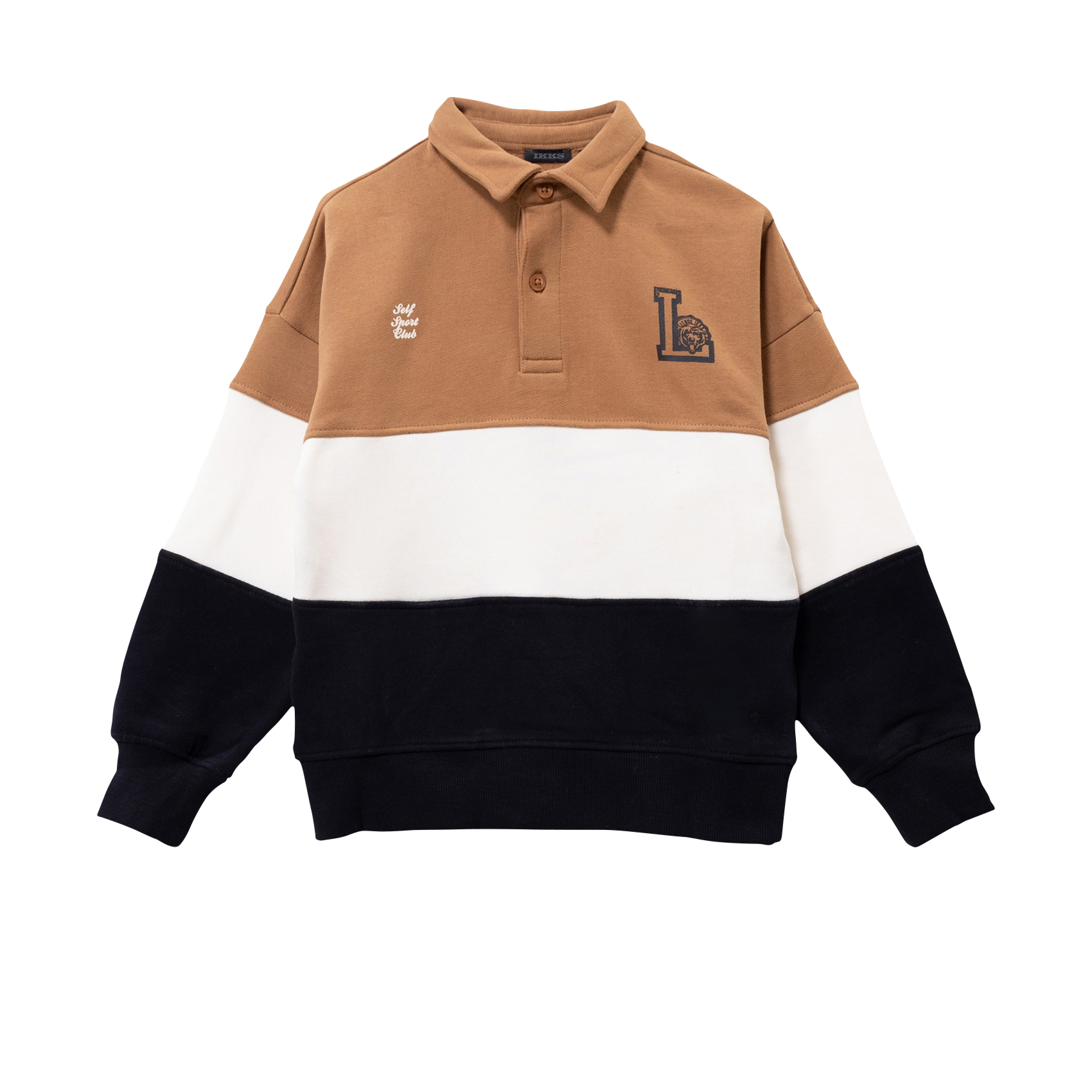 Tricolor fleece knit sweatshirt IKKS JUNIOR Brown