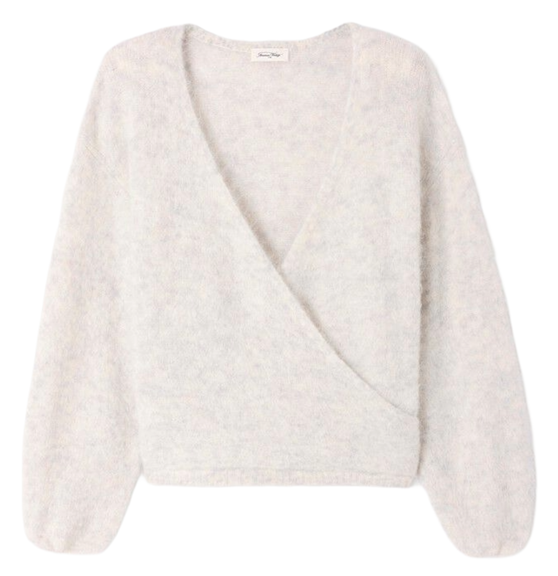 Pull droit col V en laine mélangée AMERICAN VINTAGE Gris