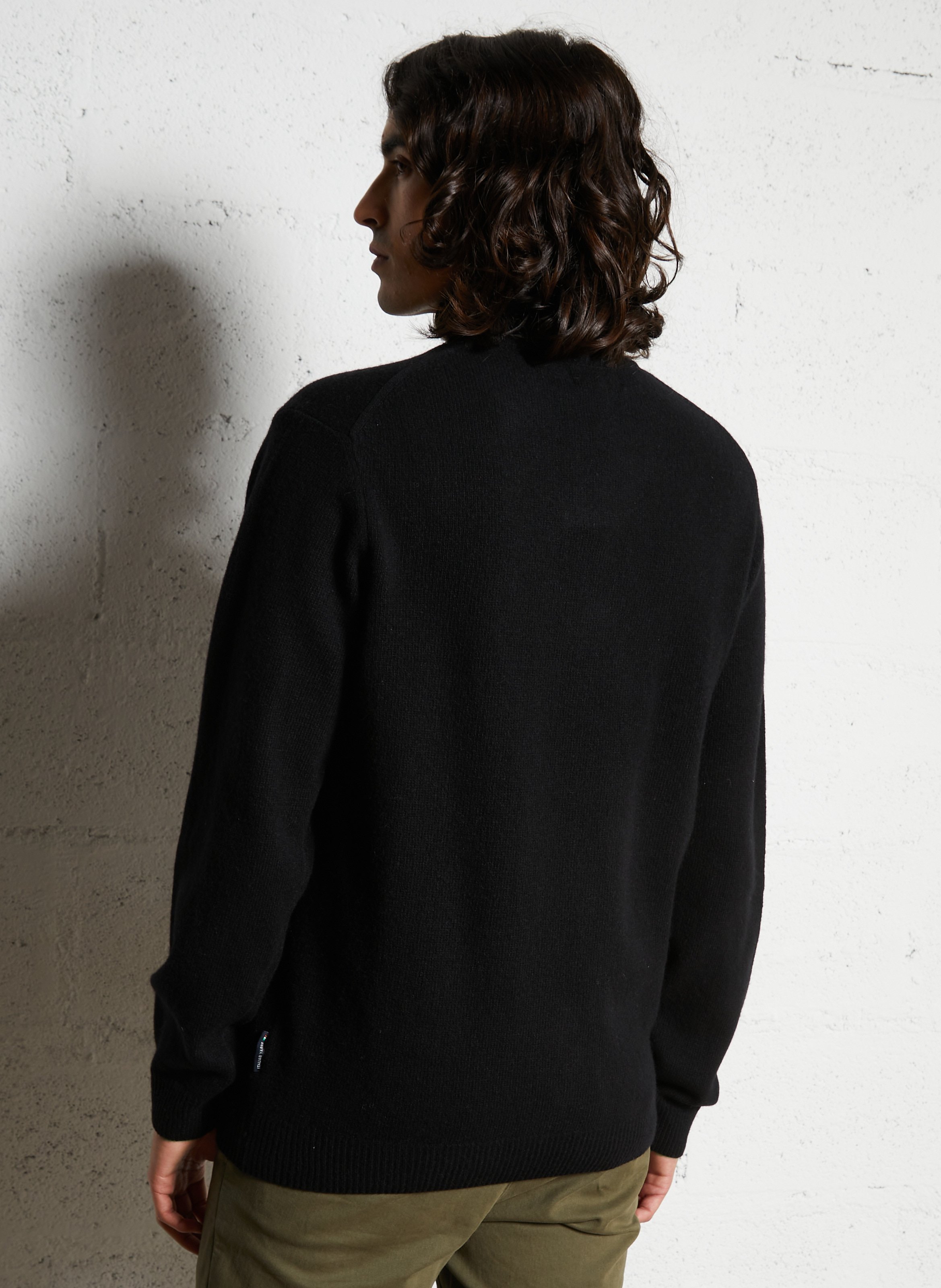 Straight wool-blend polo neck sweater CASUAL FRIDAY Black