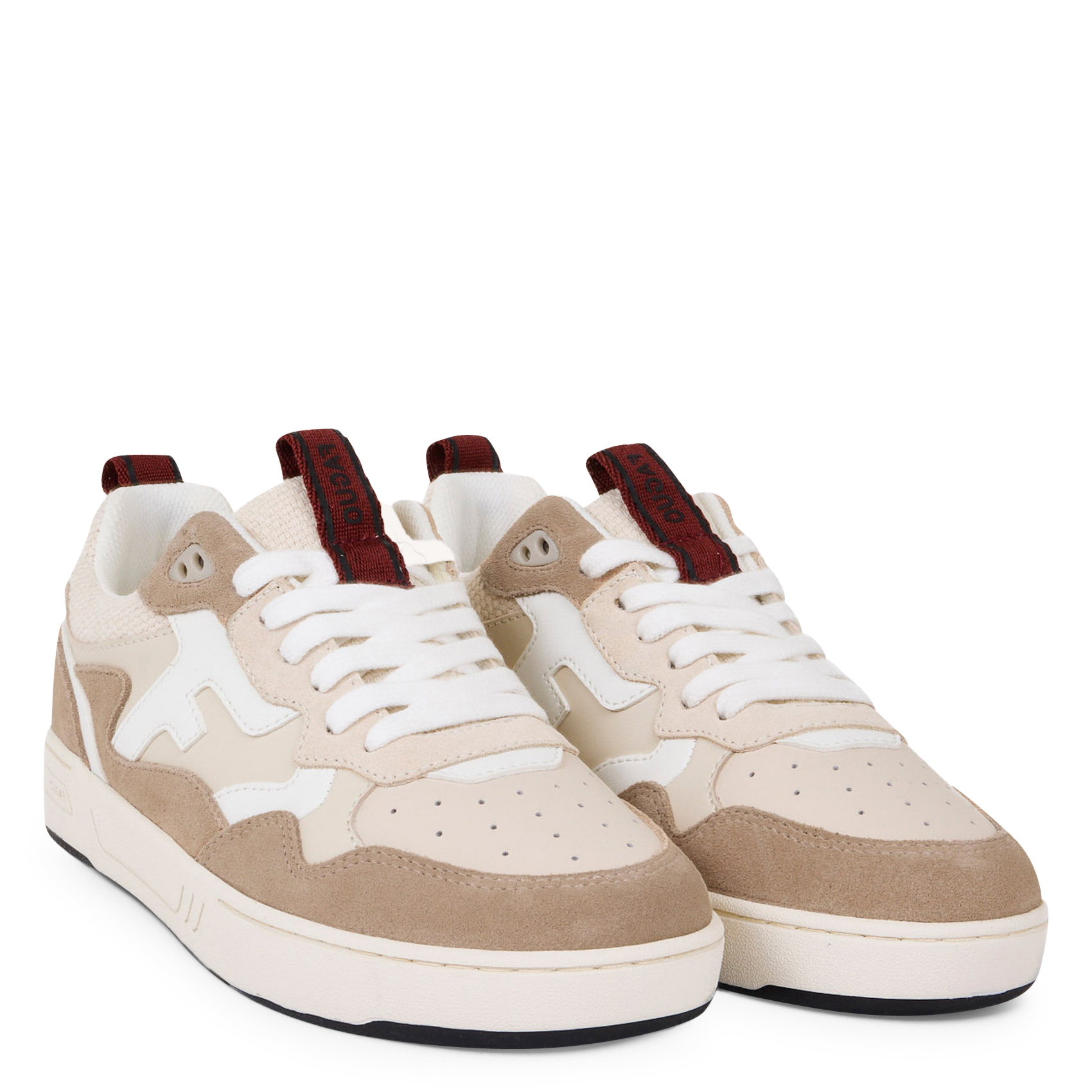 Niedrige Sneaker aus Leder-Mix FAGUO Beige