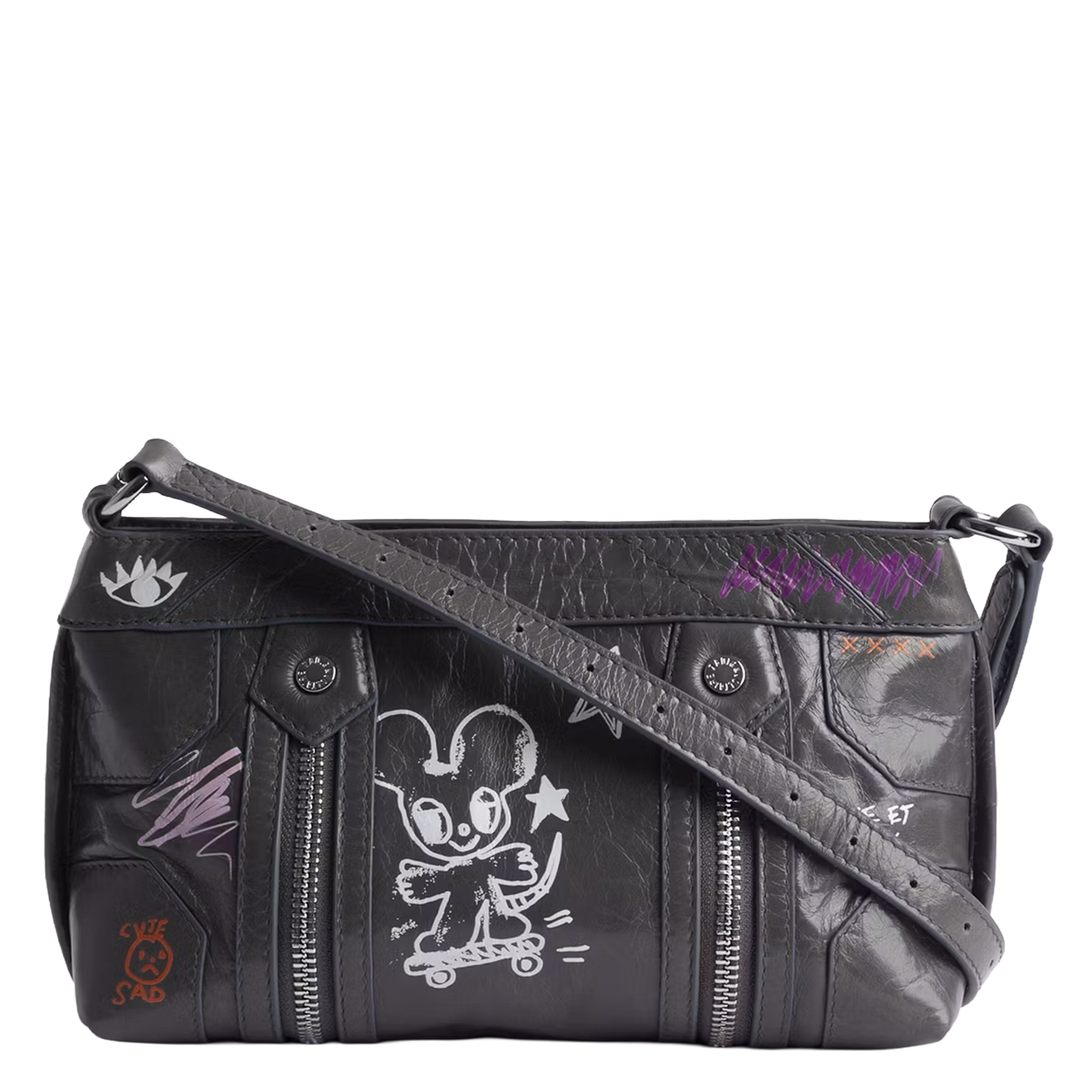 Leather crossbody bag ZADIG&VOLTAIRE Grey