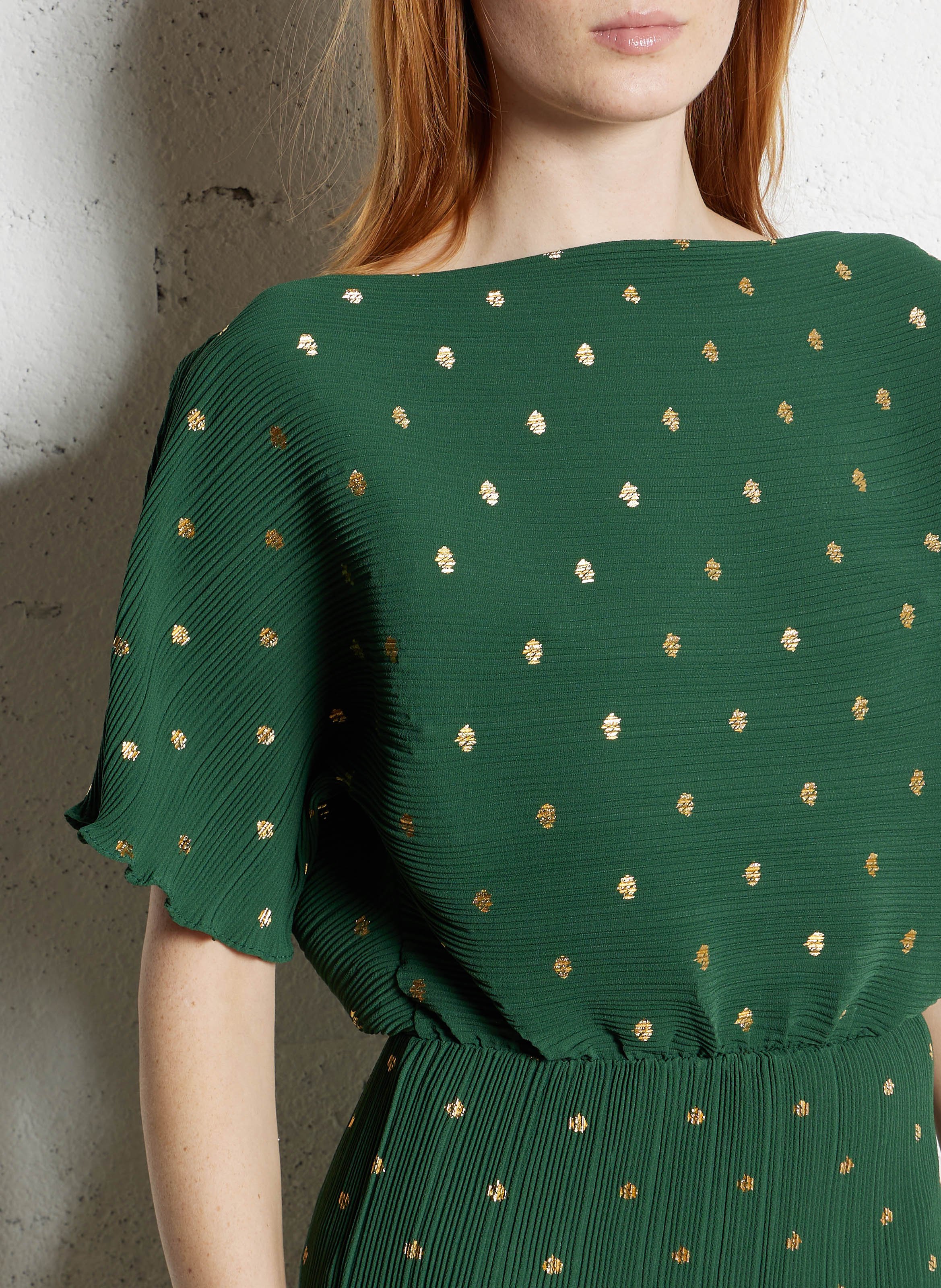 Robe longue plissée NEVER FULLY DRESSED Vert