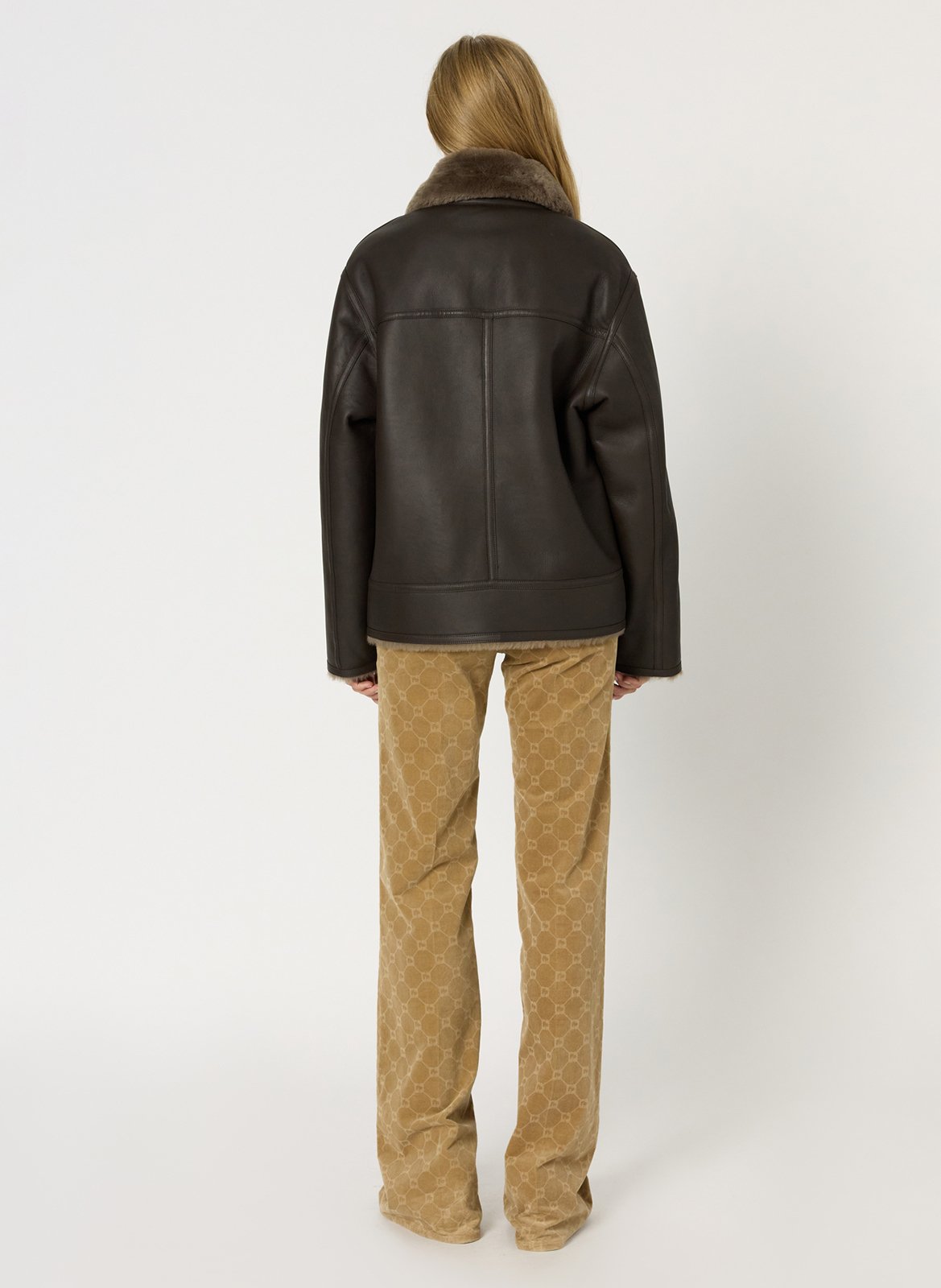 Mantel mit Reverskragen aus Leder GERARD DAREL Braun