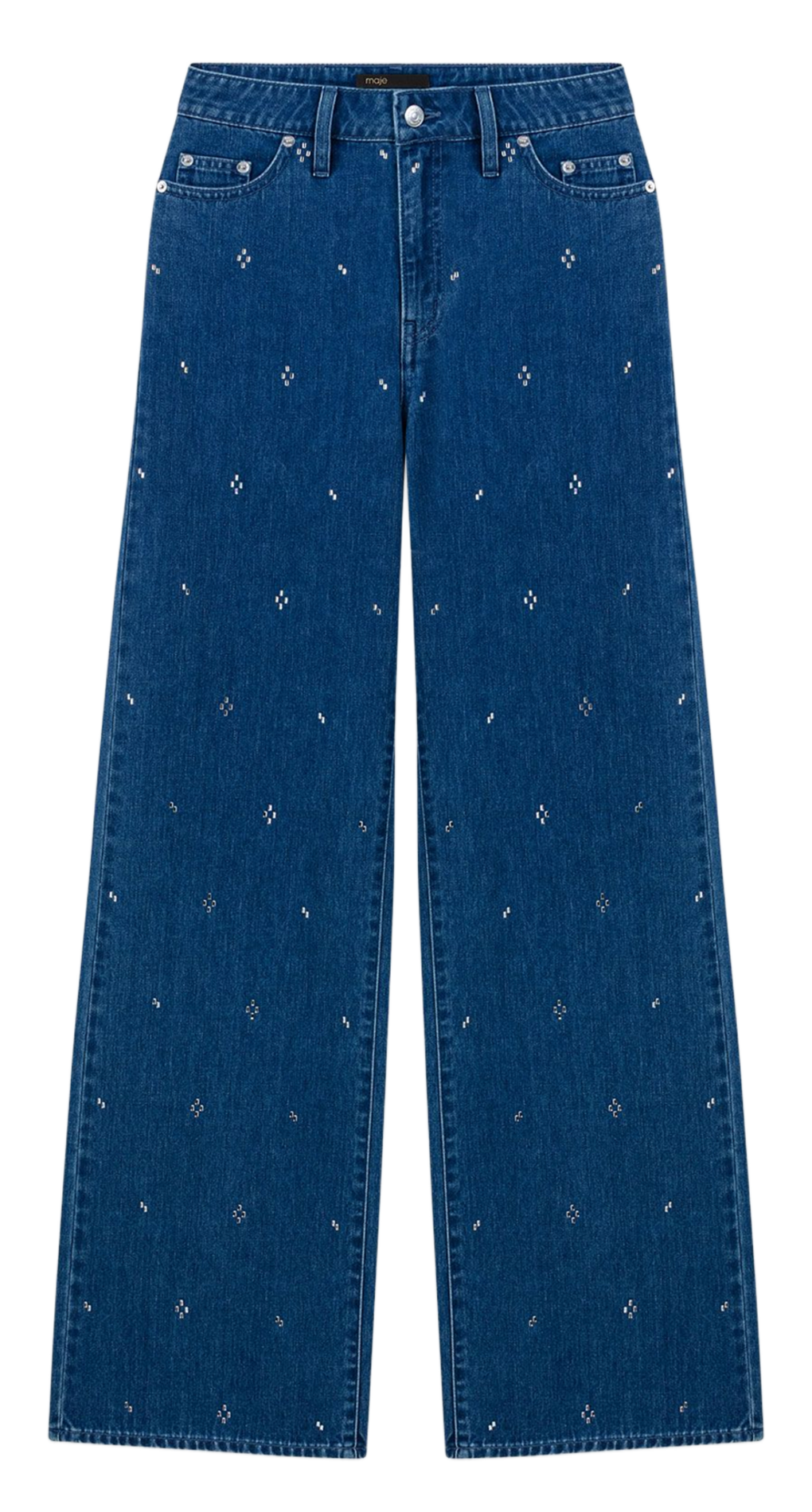 Straight cotton-blend pants MAJE Blue