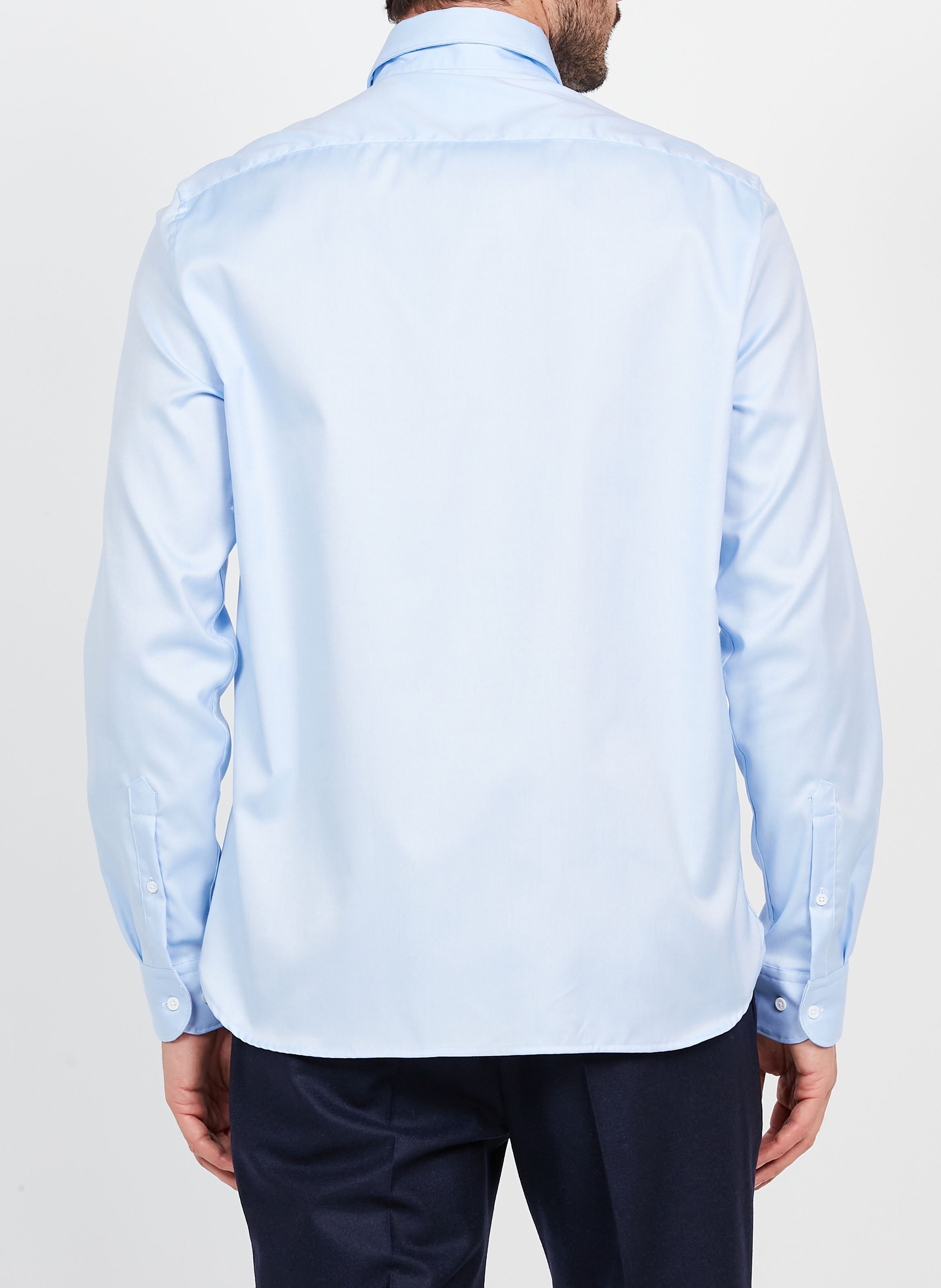 Recht, effen overhemd van Oxford-katoen ATELIER PRIVE Blauw