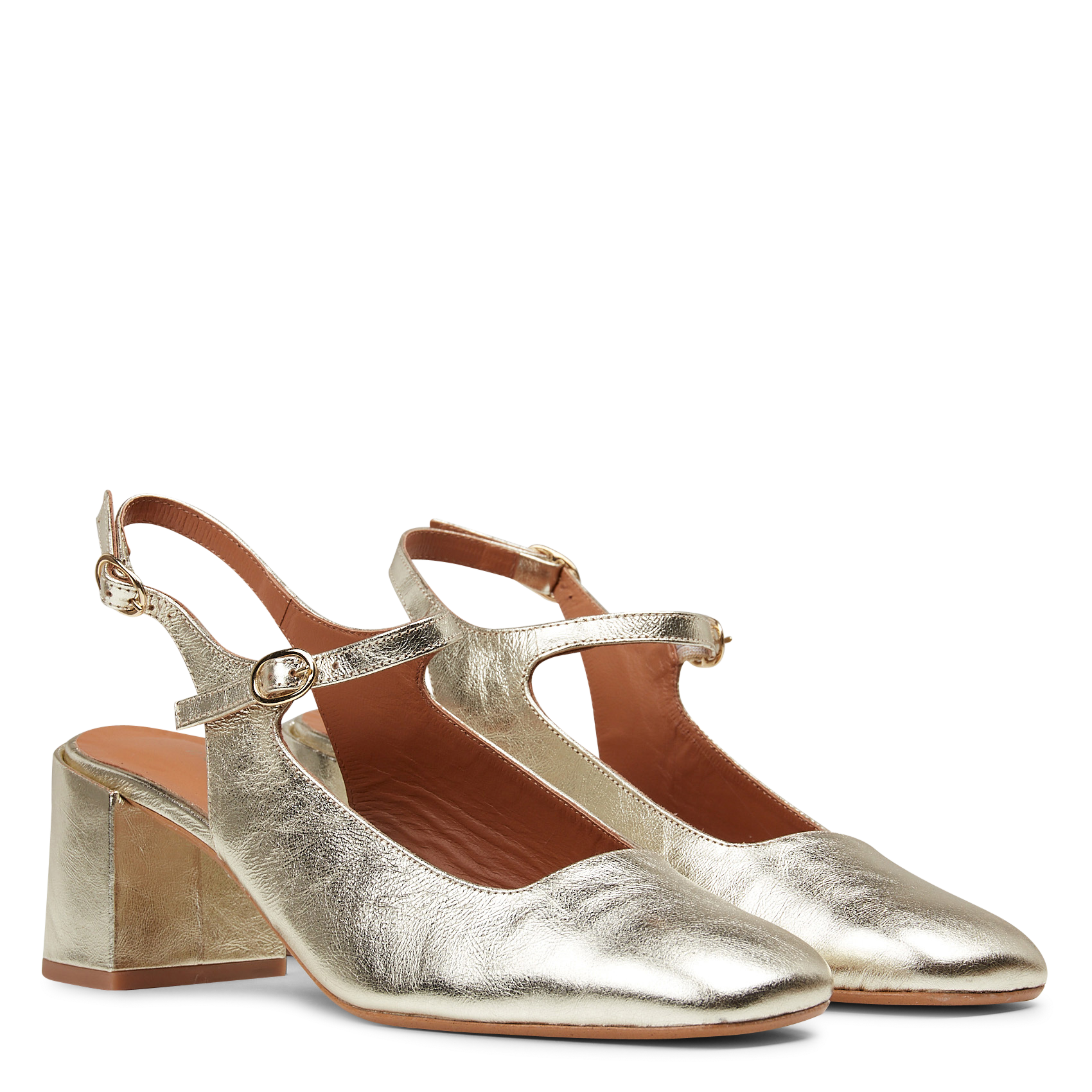 Leather slingbacks MELLOW YELLOW Golden