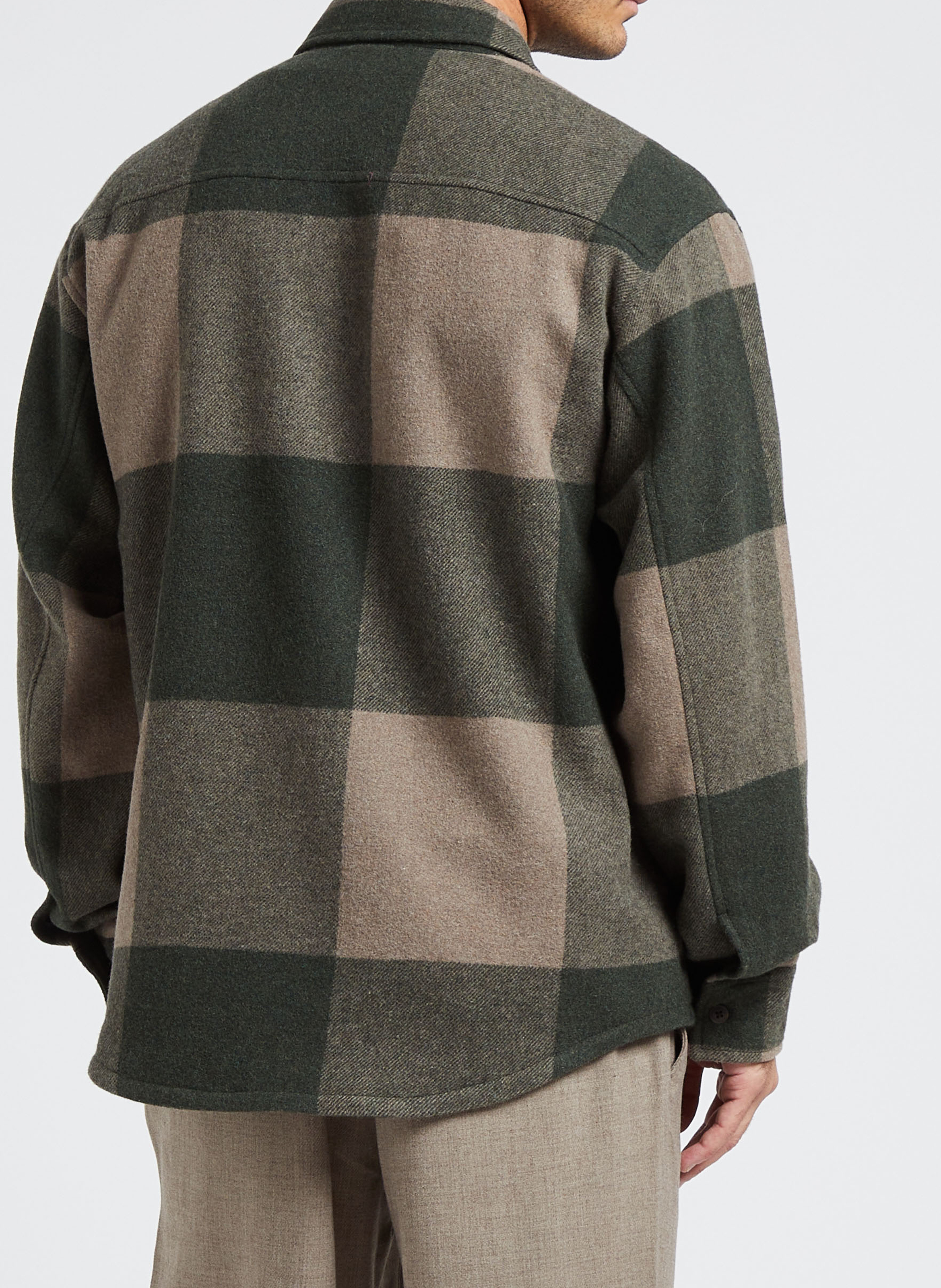 Chemise col classique à carreaux en laine mélangée  LES DEUX Multicolore