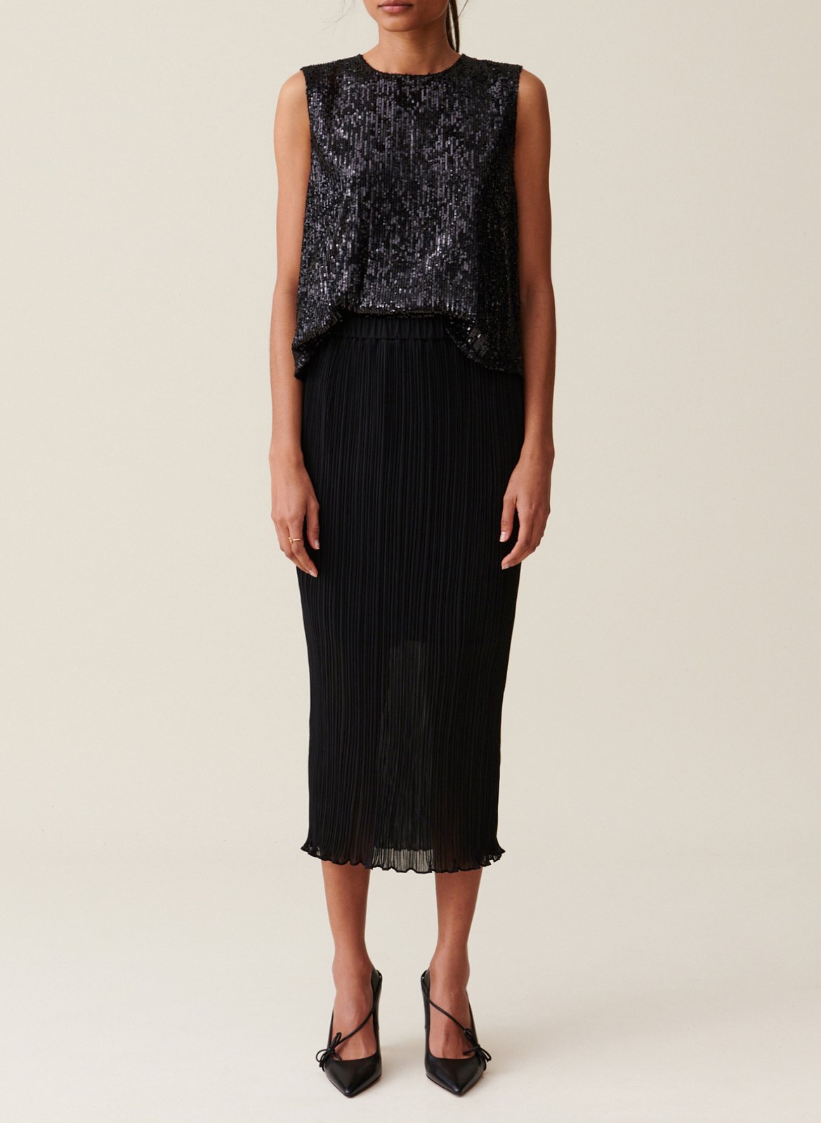 Mid-length pleated skirt CLAUDIE PIERLOT Black