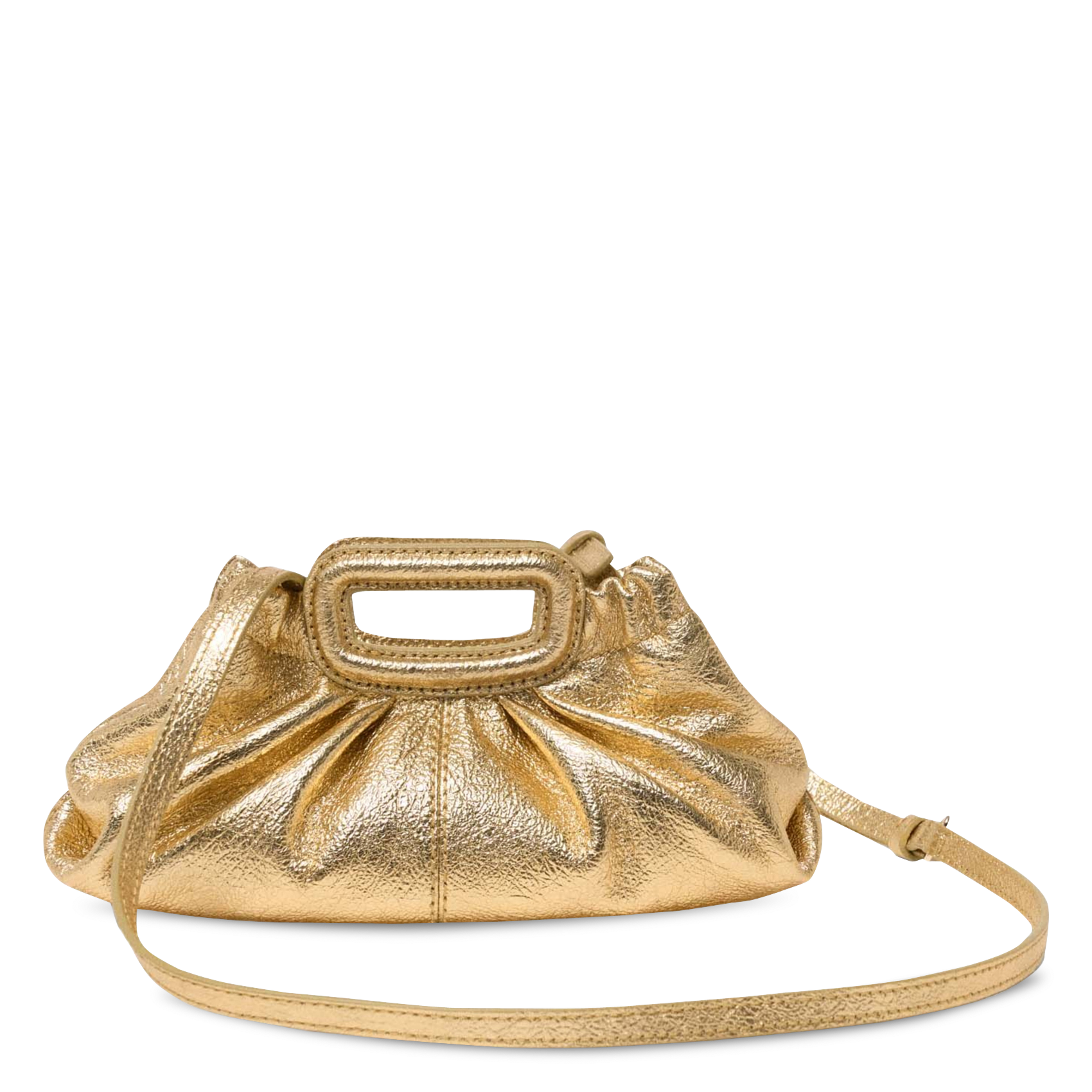 Brede leren riem met studs MAJE Goudkleurig