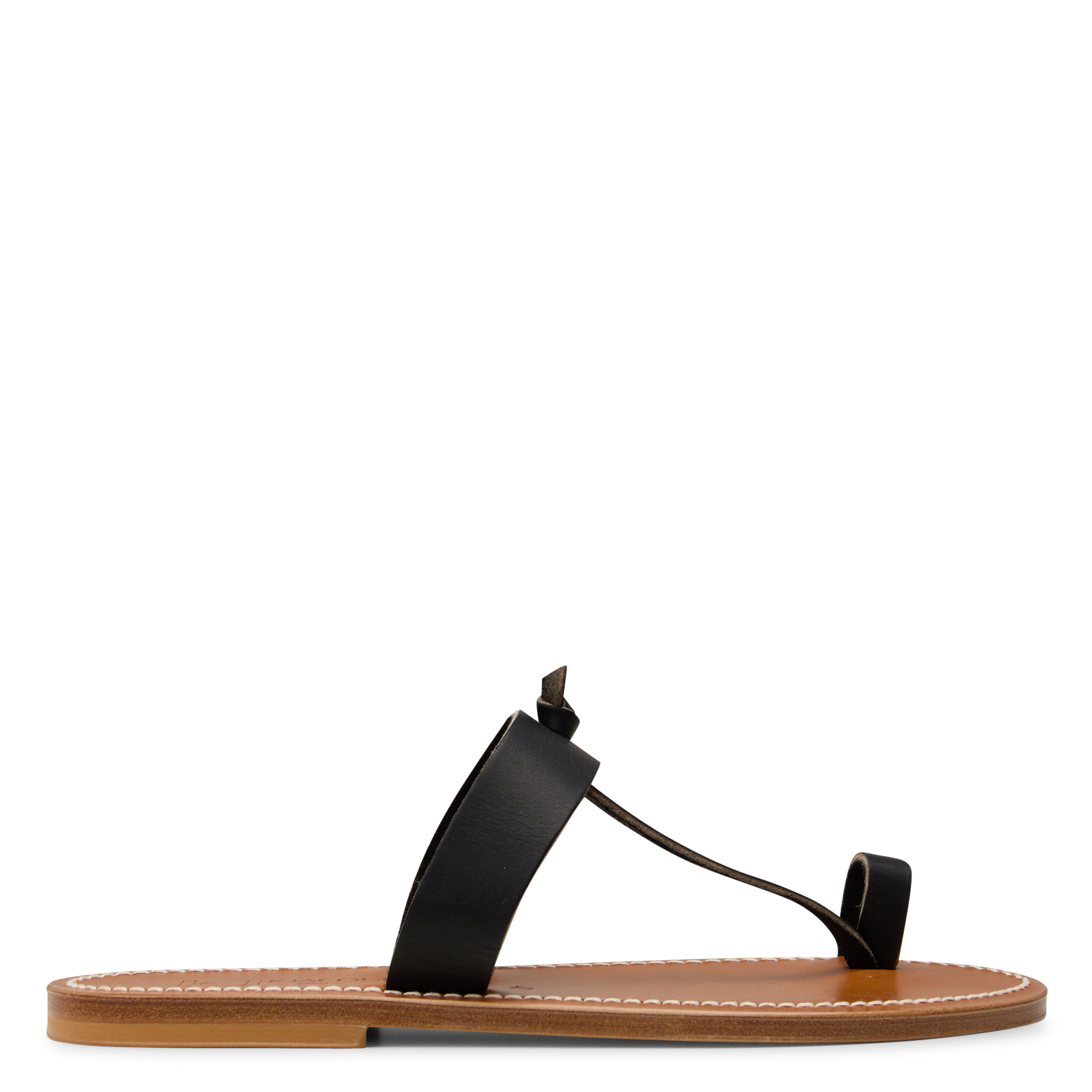 Mules plates en cuir K JACQUES Noir