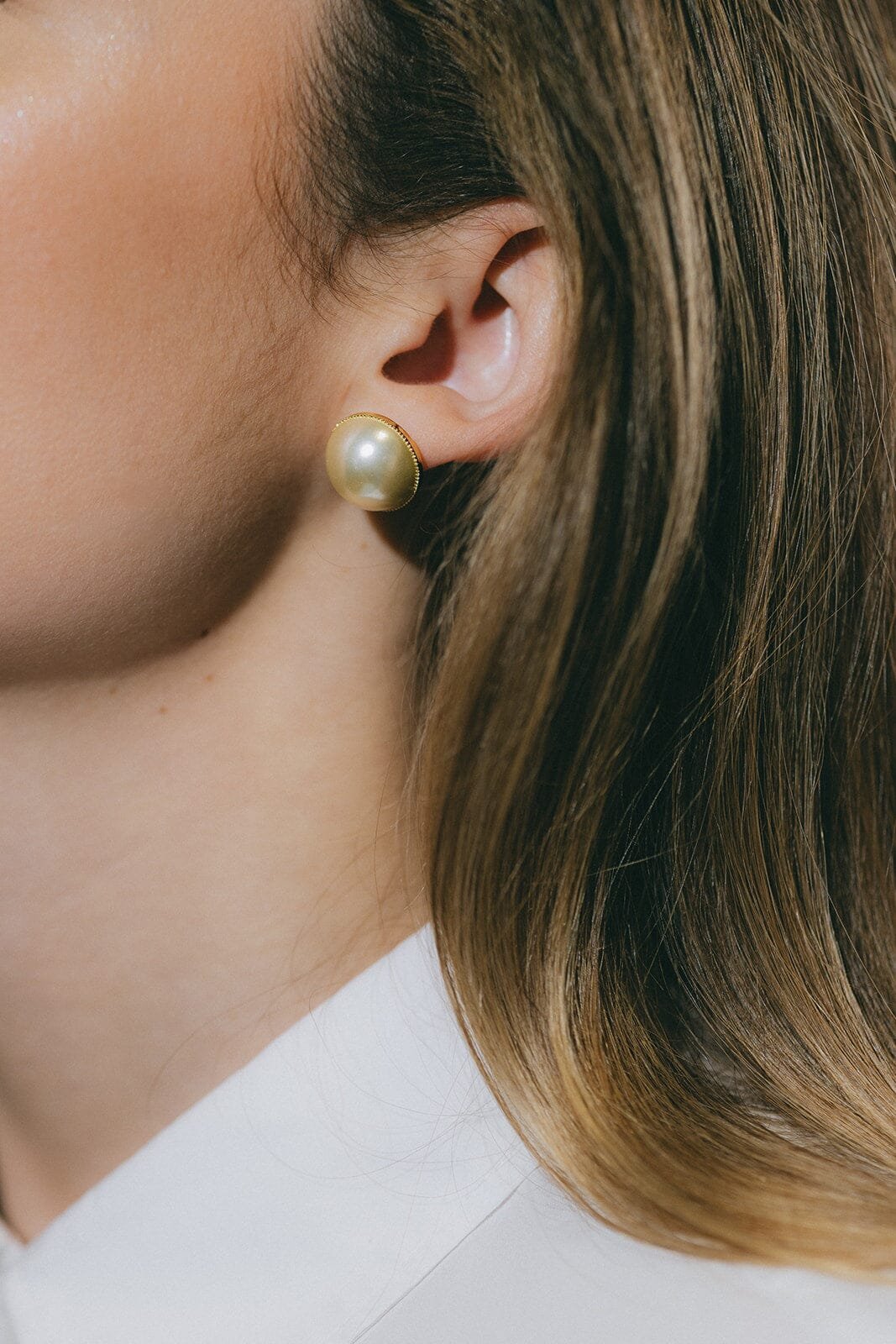 Earrings studs gold-plated with fine gold MONSIEUR SIMONE Silver