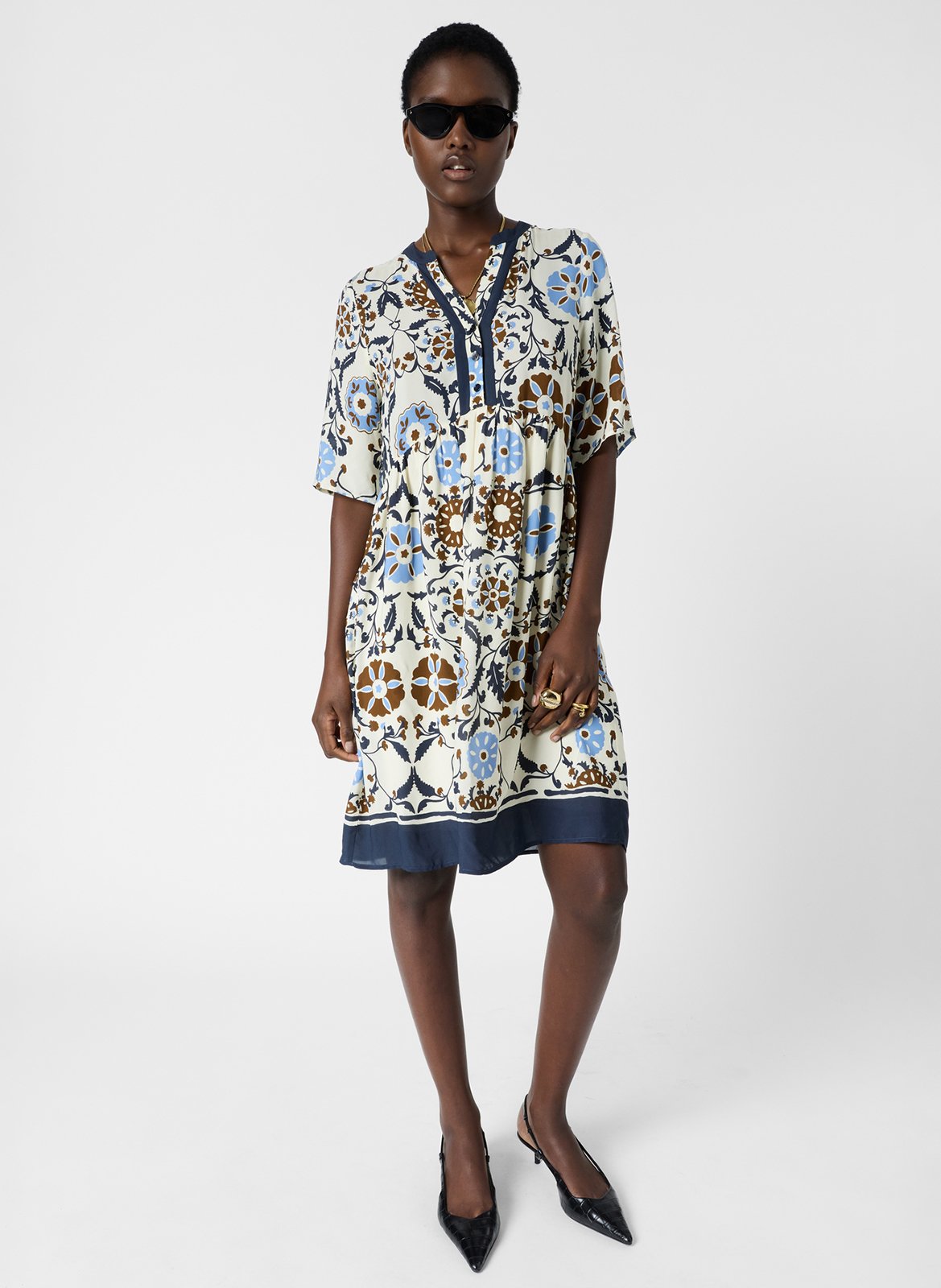 Kurzkleid aus Viskose-Mix GERARD DAREL Beige