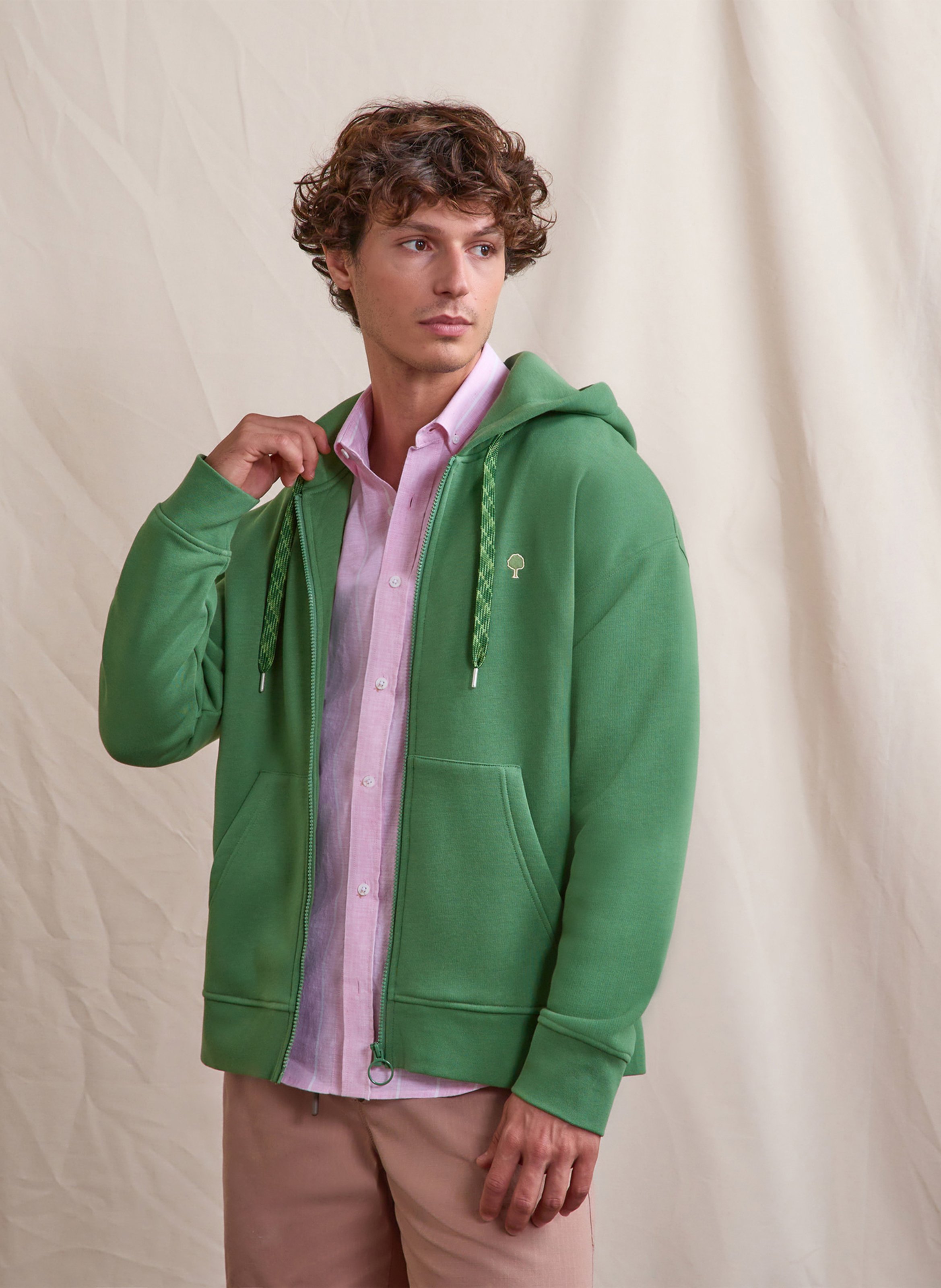 Rechte sweater met ronde hals | katoenblend FAGUO Blauw