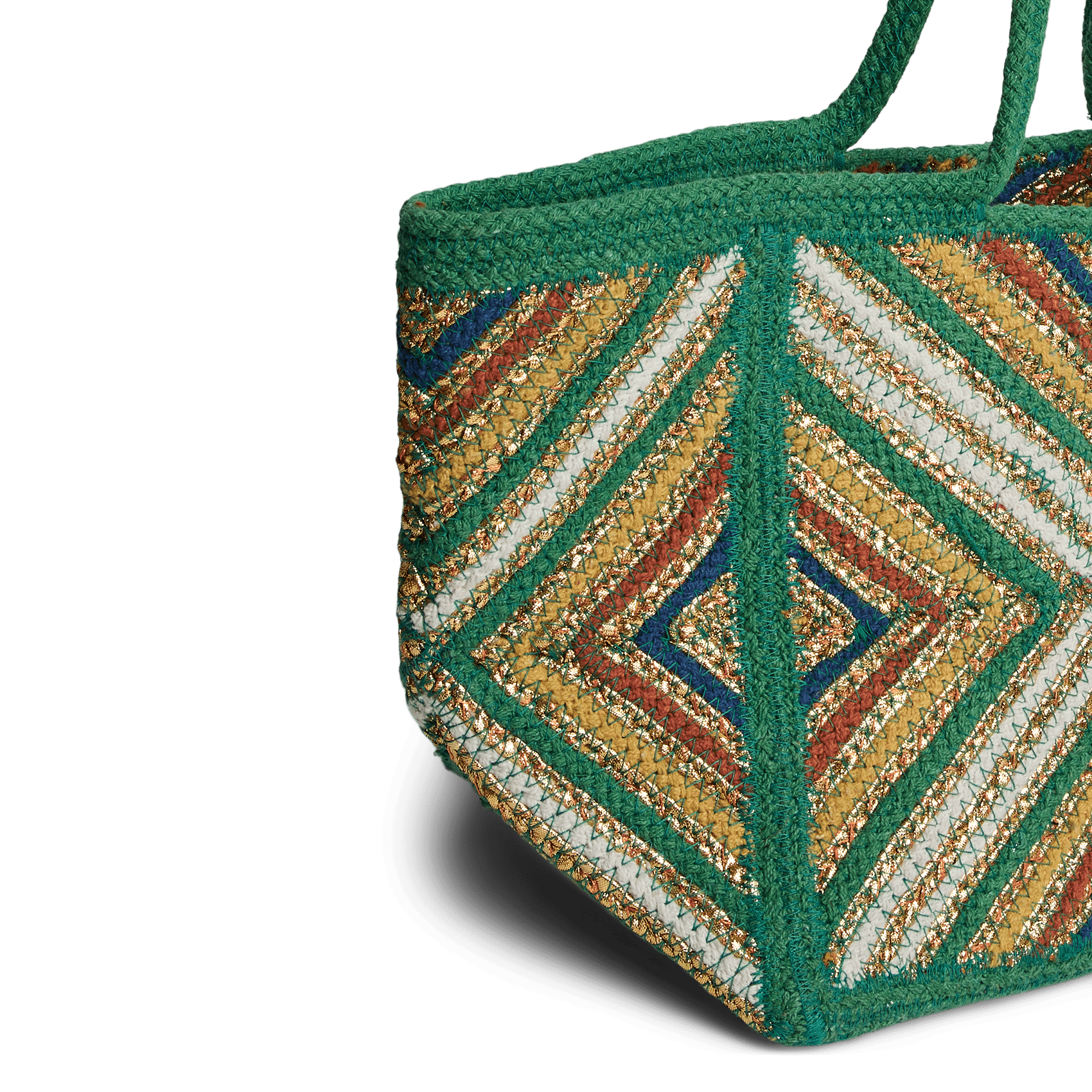 Shopper tas van jute PIECES Groen