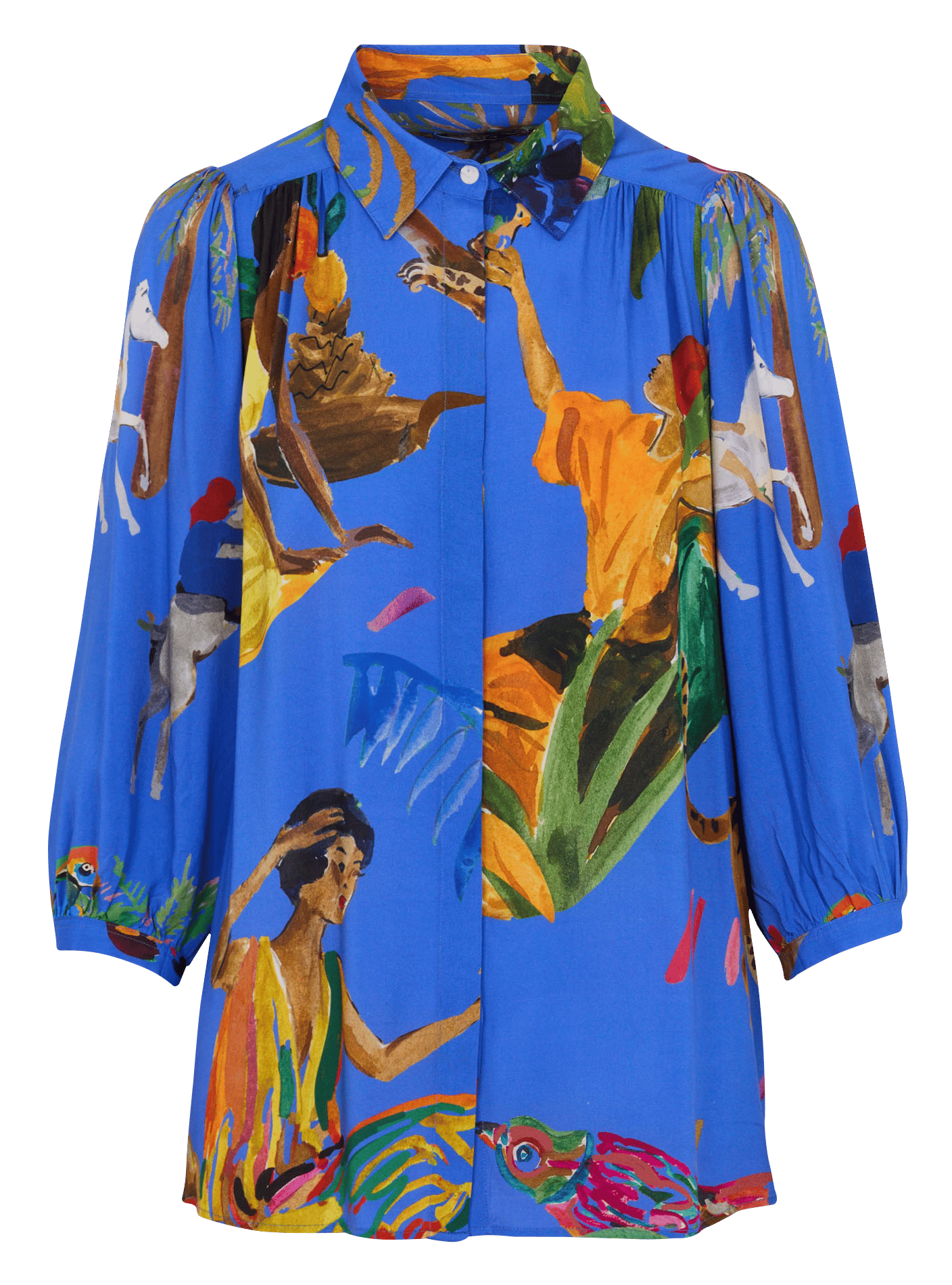 Flared shirt with classic printed collar G.KERO Blue