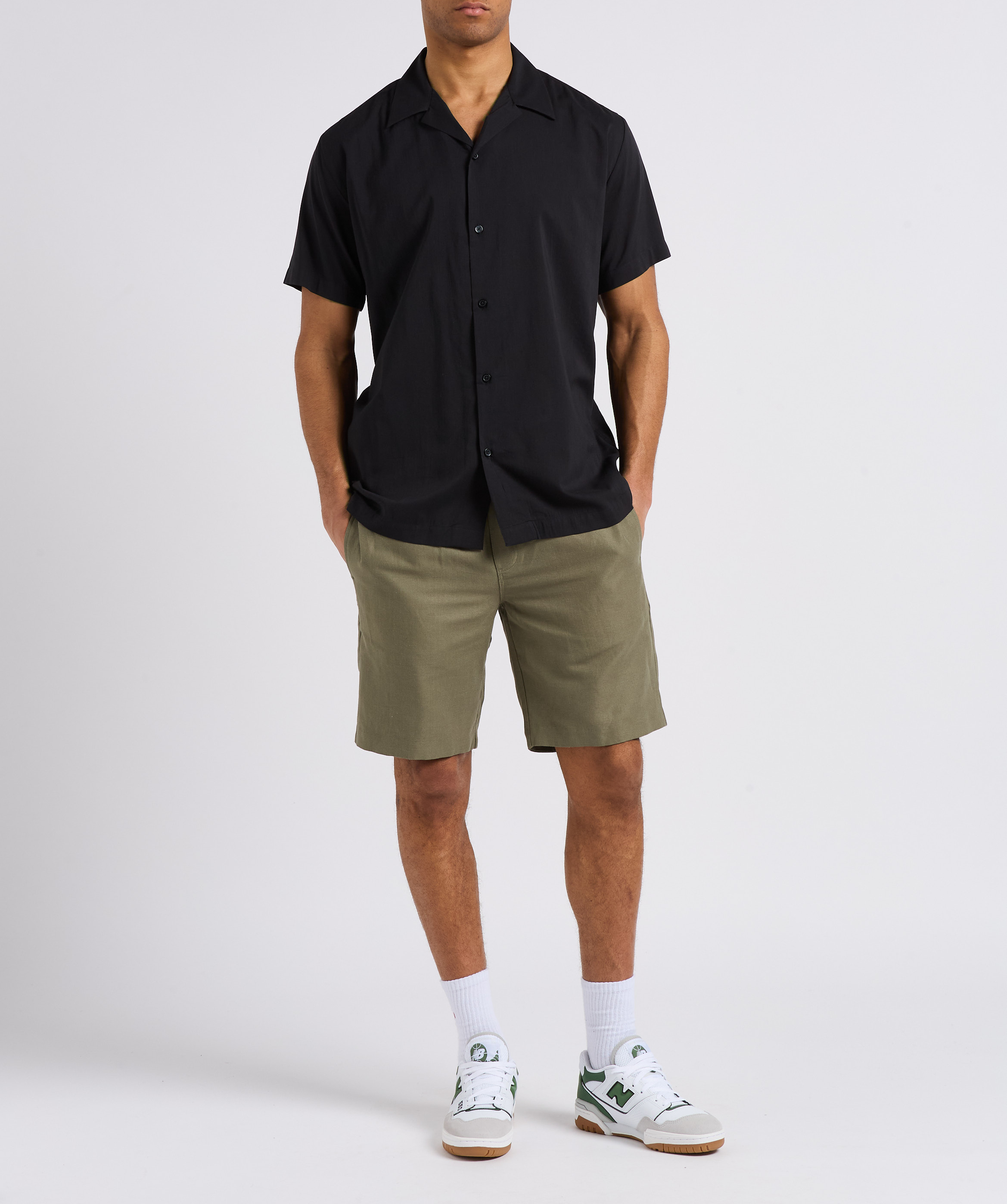 Regular-fit organic cotton-blend shirt SELECTED Grey