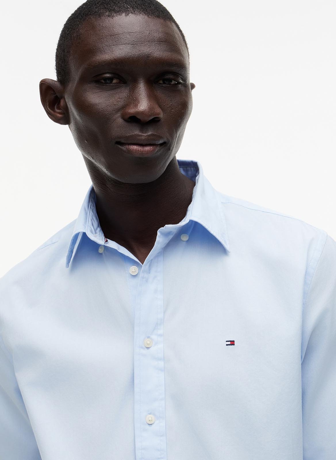 Straight buttoned cotton shirt TOMMY HILFIGER Blue