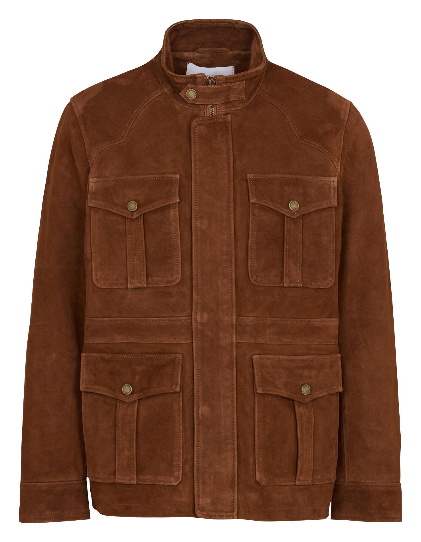 Veste droite en cuir CHEVIGNON Marron