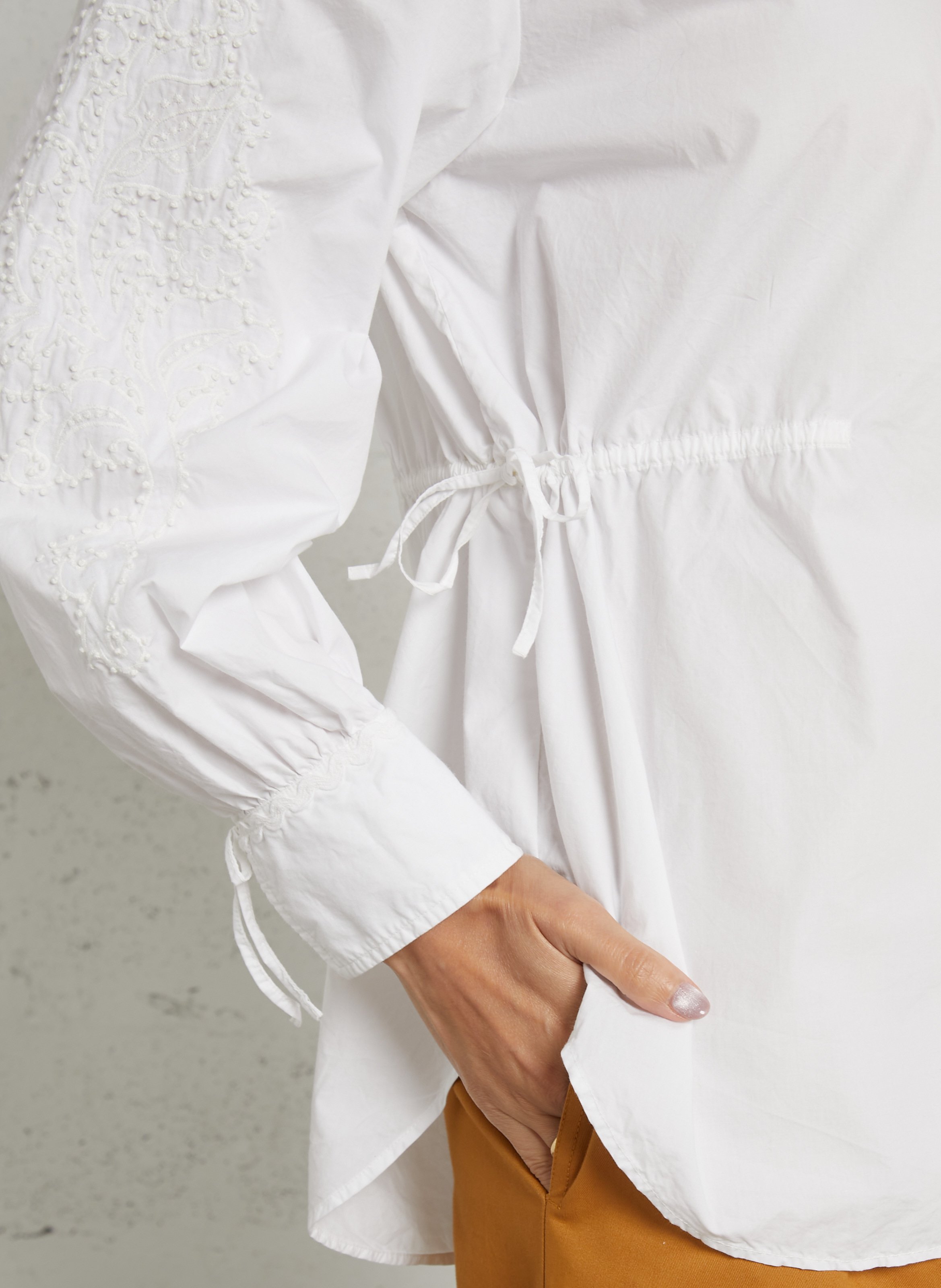 Organic cotton shirt with classic collar LOUISE MISHA Beige