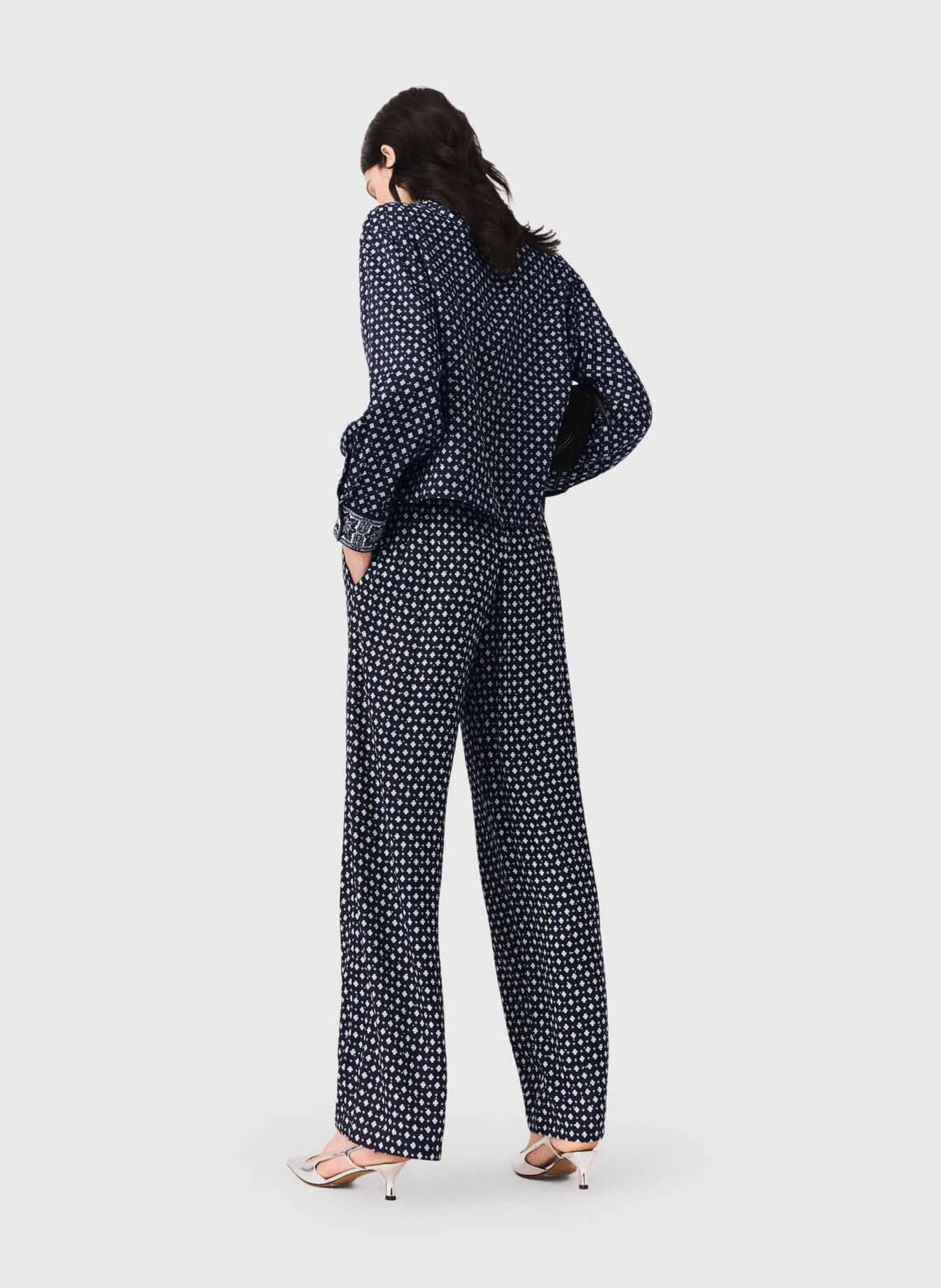 Wide-leg spotted trousers MAJE Blue
