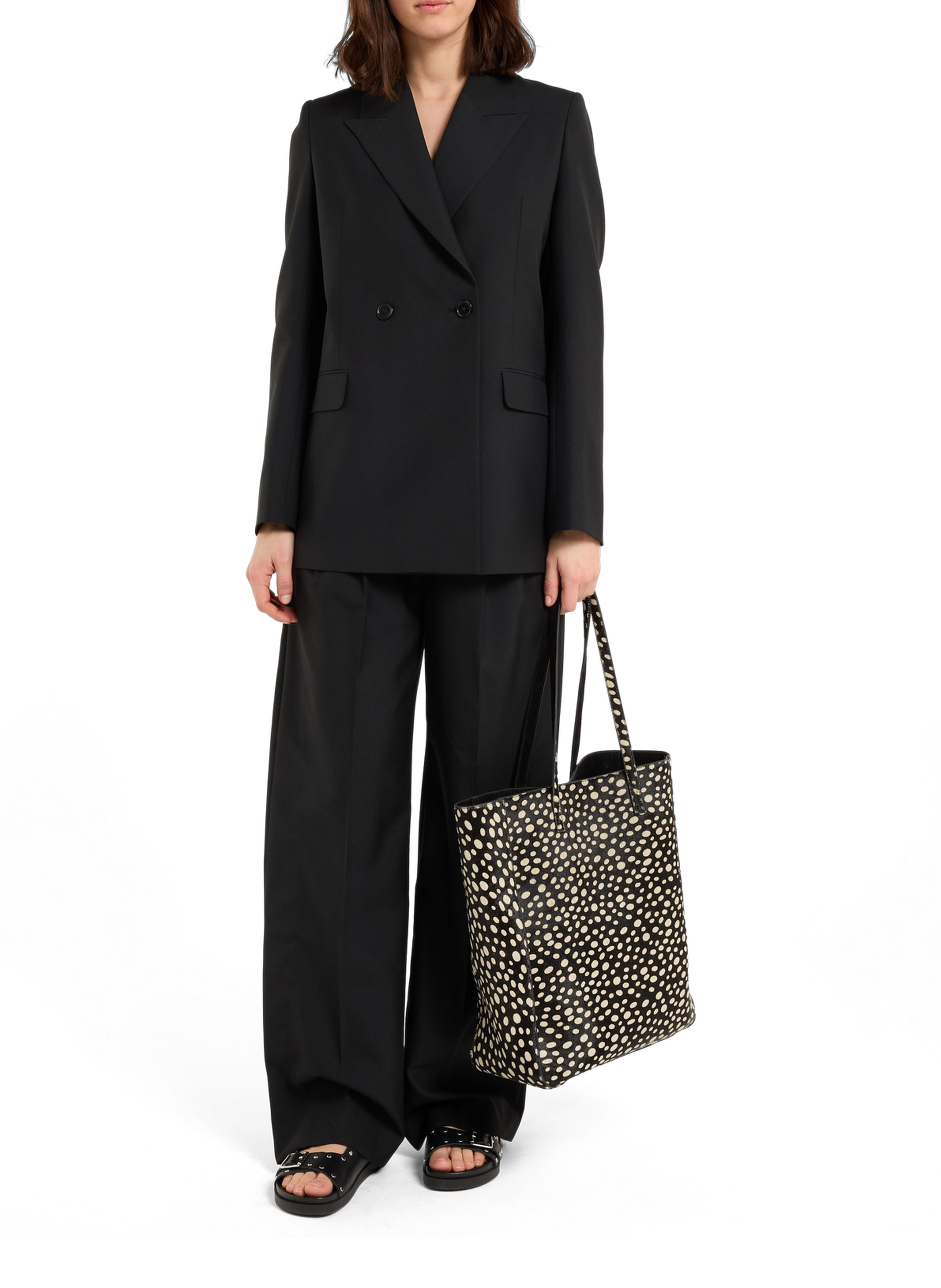 Tailored blazer jacket in mixed wool blend SAISON 1865 Black