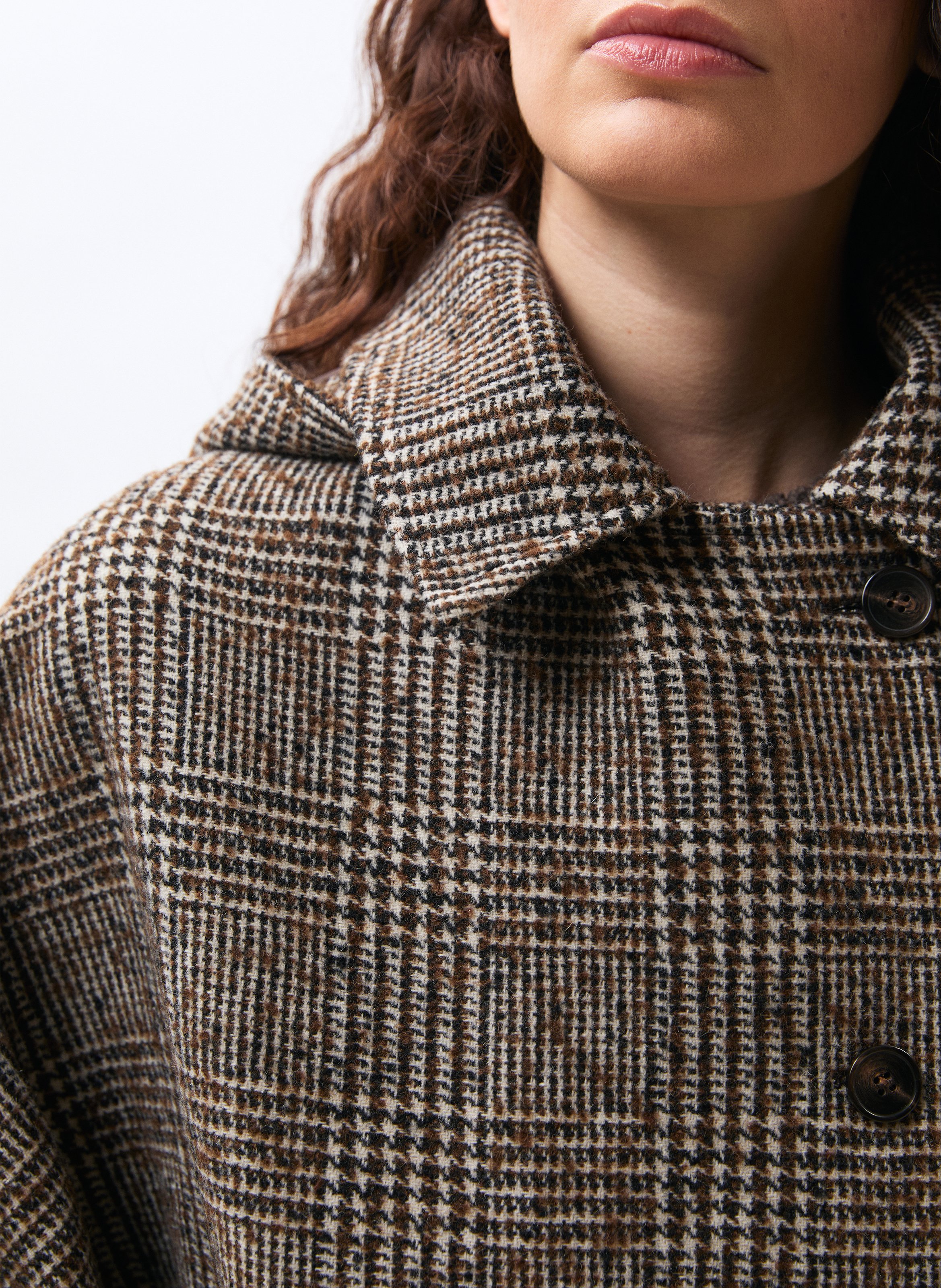 Wool-blend jacket with classic collar HUMILITY Brown