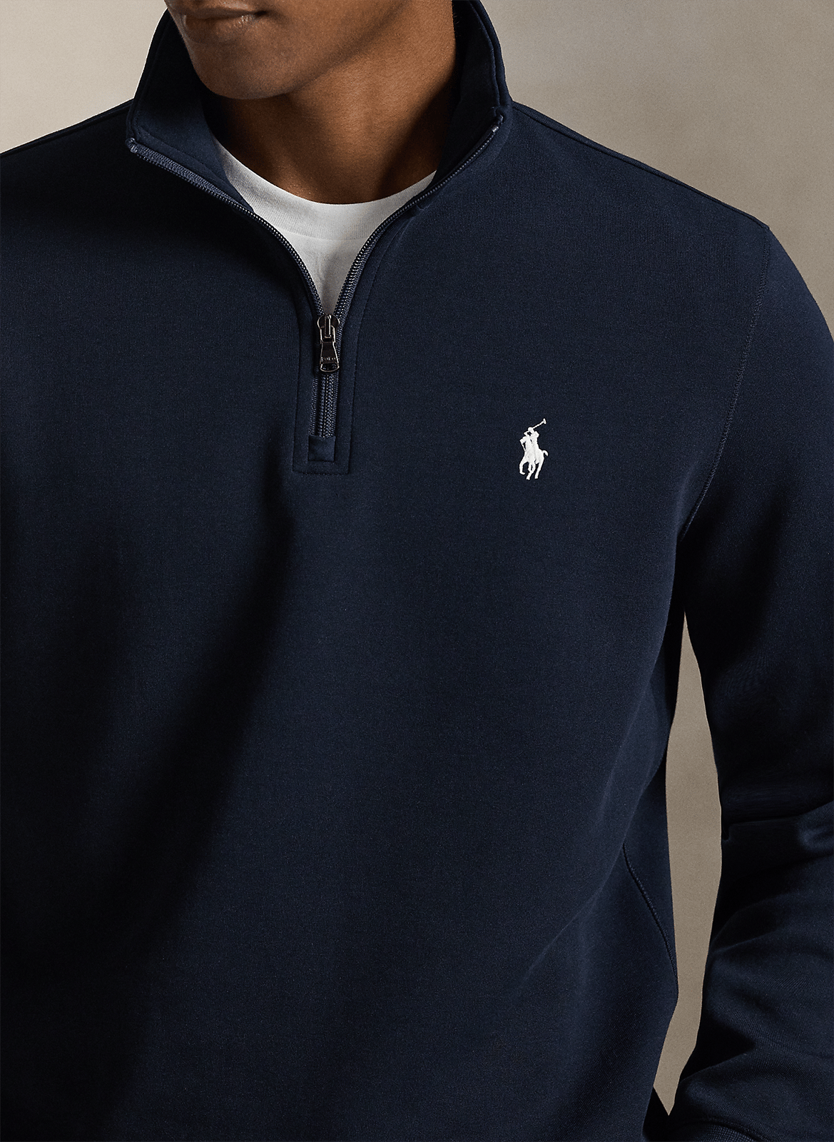 Sweat col montant en coton mélangé POLO RALPH LAUREN Bleu