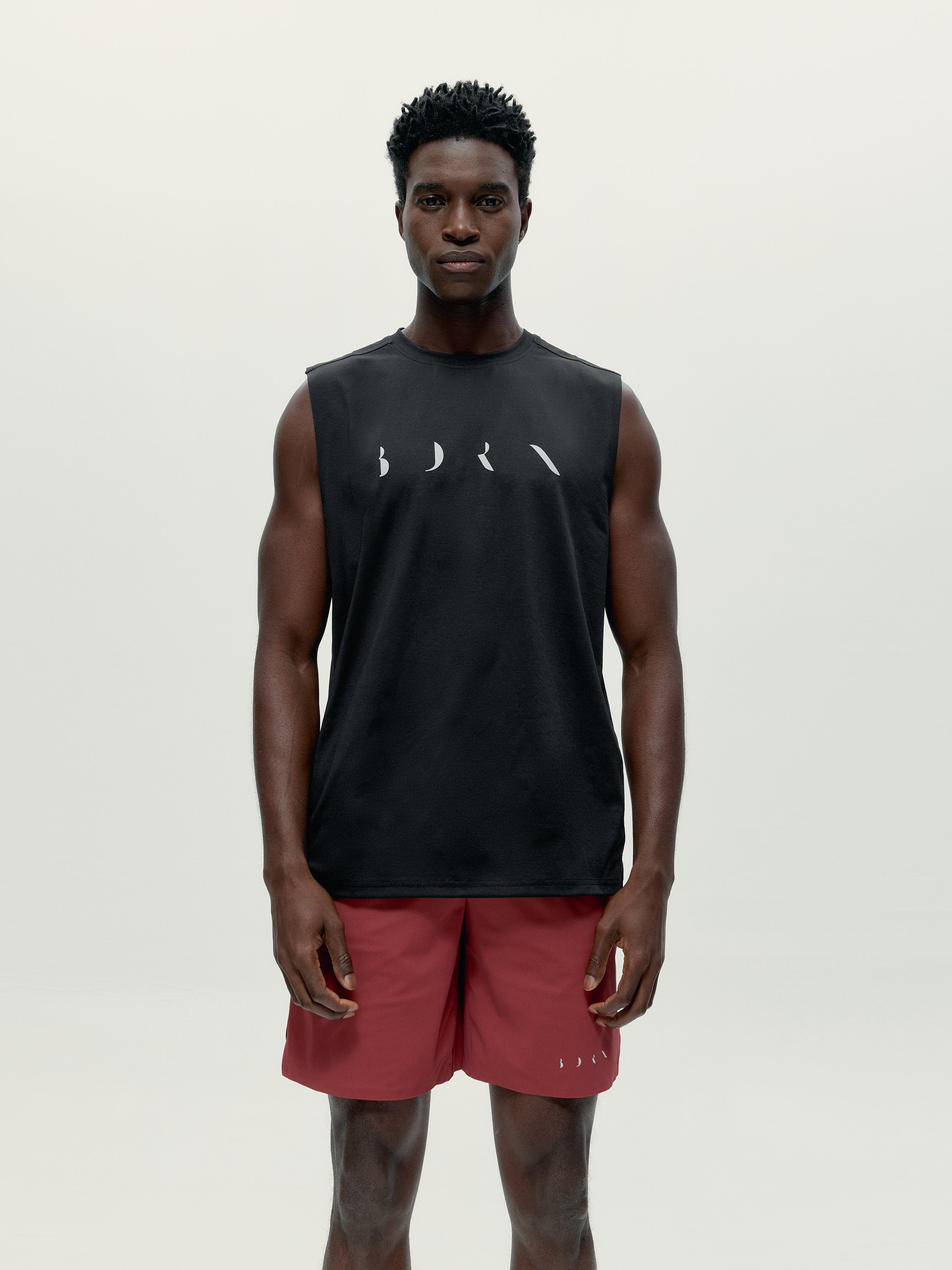 Men's sleeveless sports t-shirt by Daxon. BORN