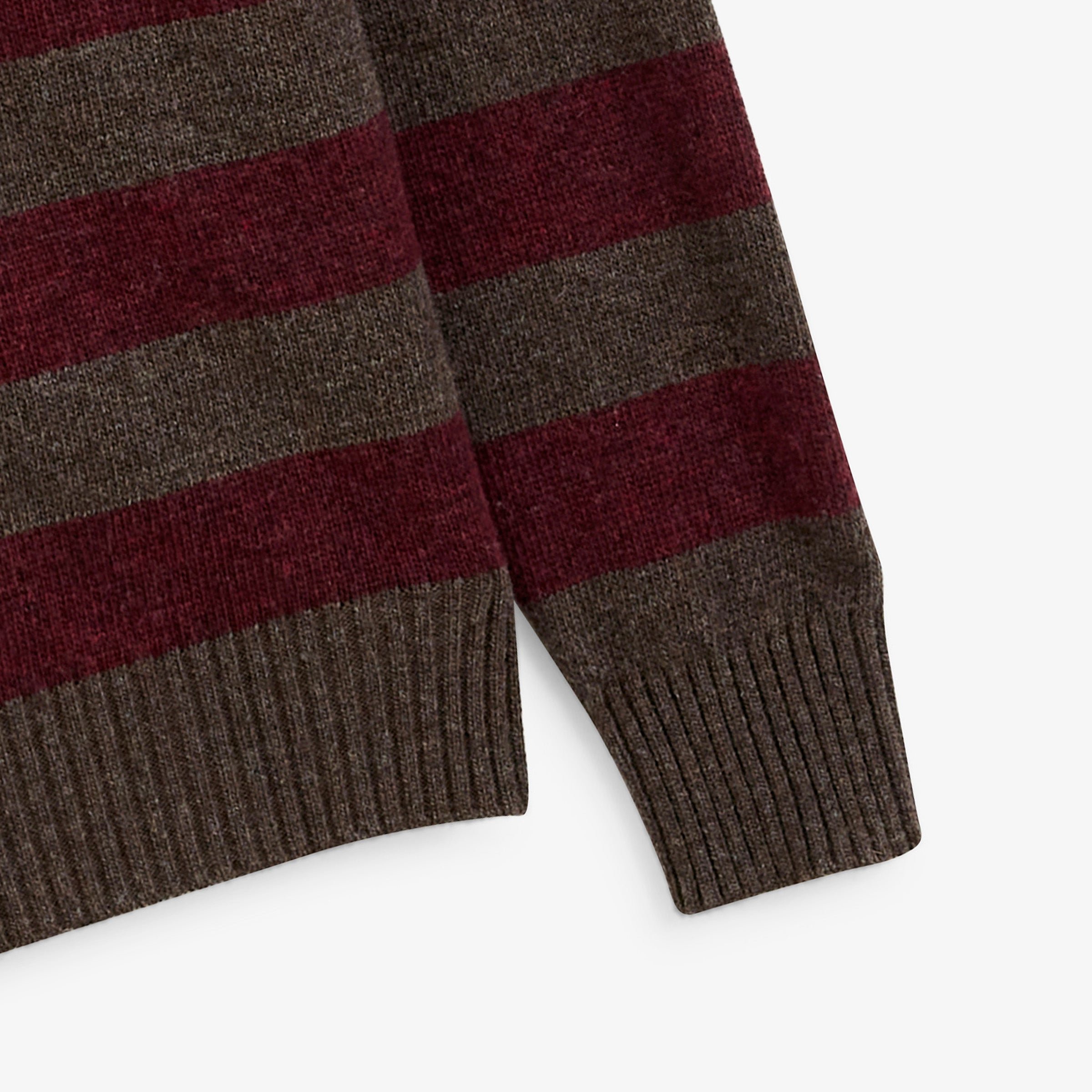 Mirzan Brownie Brown Striped Wool Crew-Neck Sweater SERGE BLANCO Brown