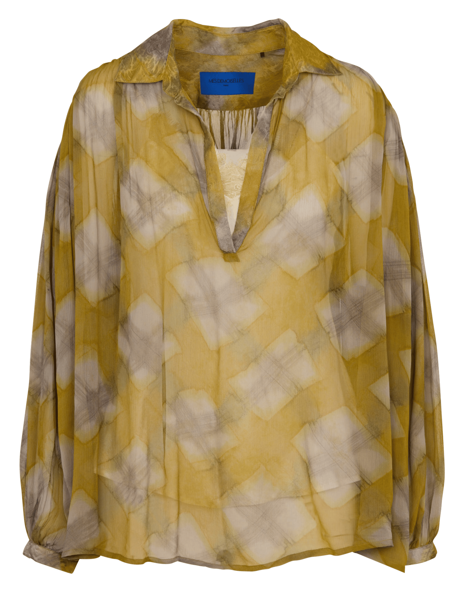 Ruimvallende blouse met print MES DEMOISELLES Geel