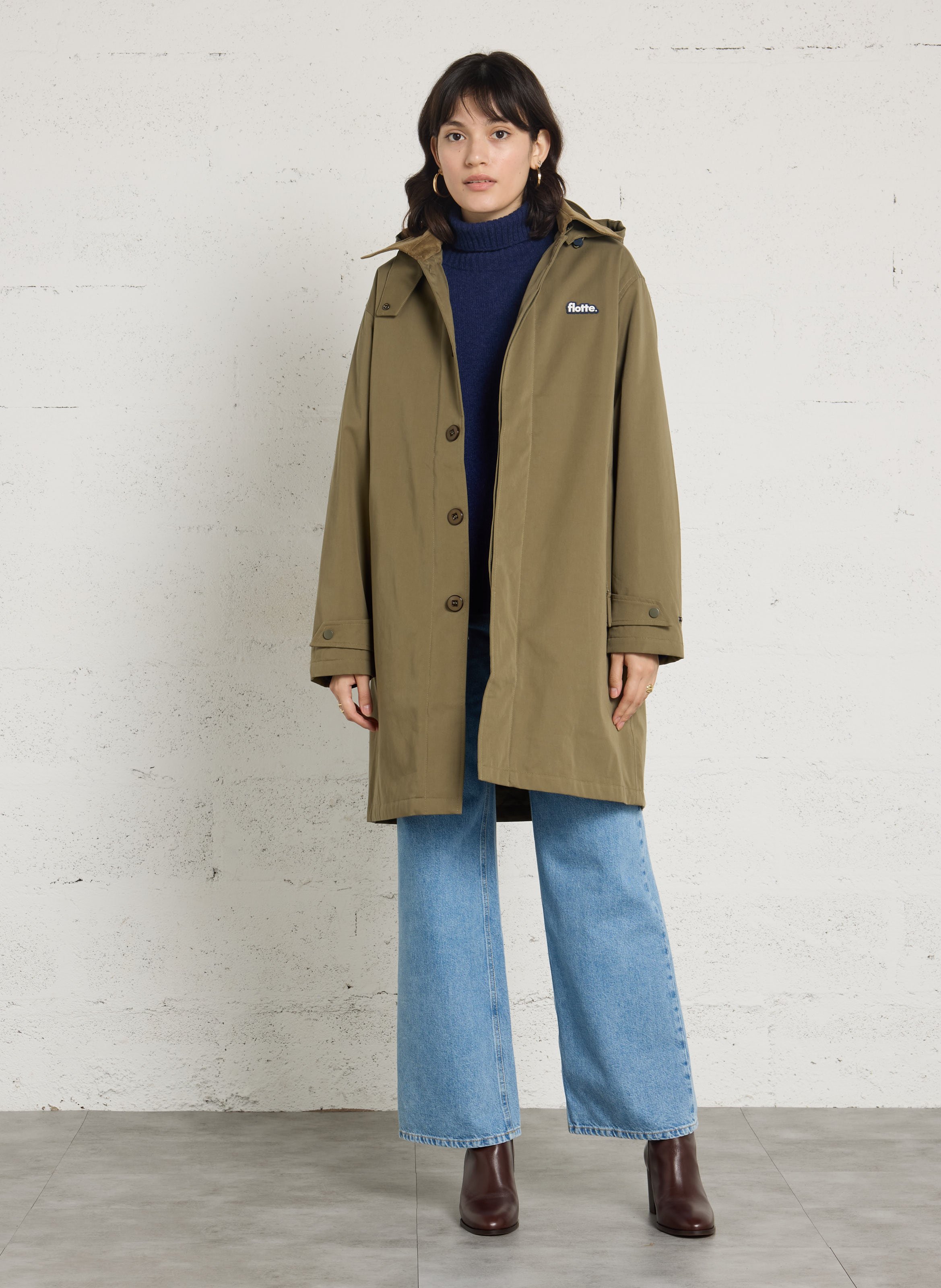 Weiter Rollkragenpullover aus Wolle HOD PARIS Blau