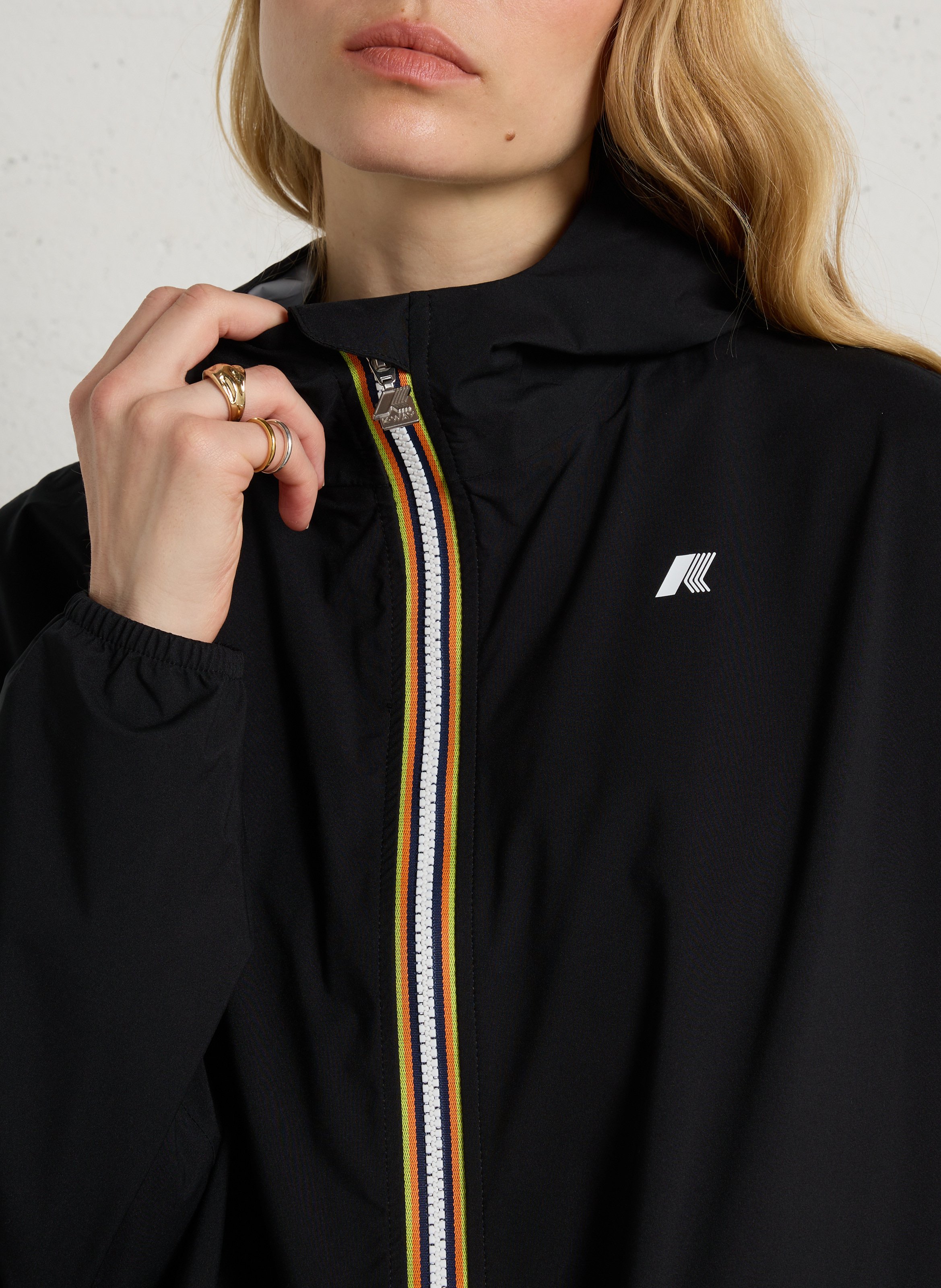 Langer Oversize-Parka mit Kapuze K-WAY Schwarz