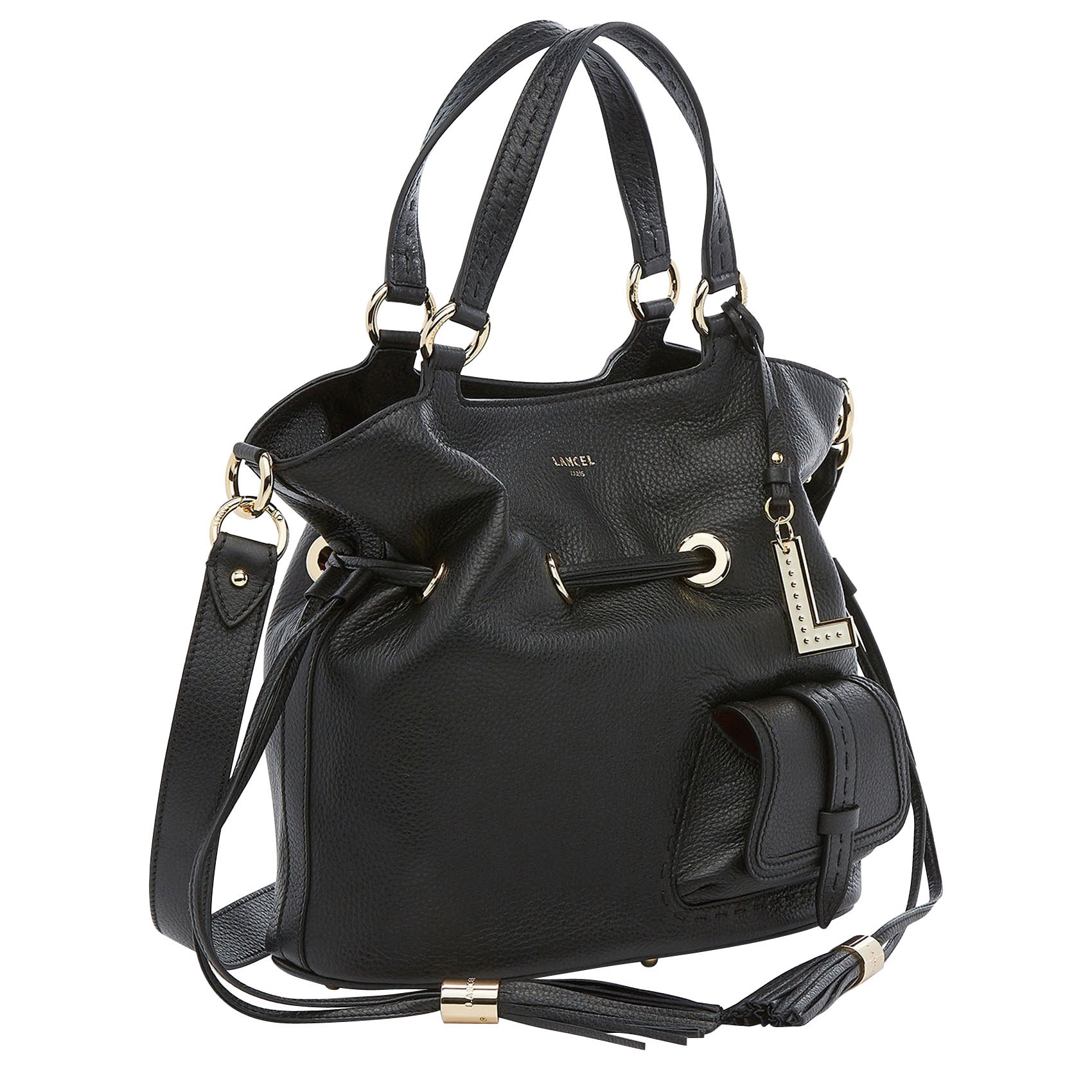 Sac seau en cuir grainé Noir Lancel Femme Place des Tendances