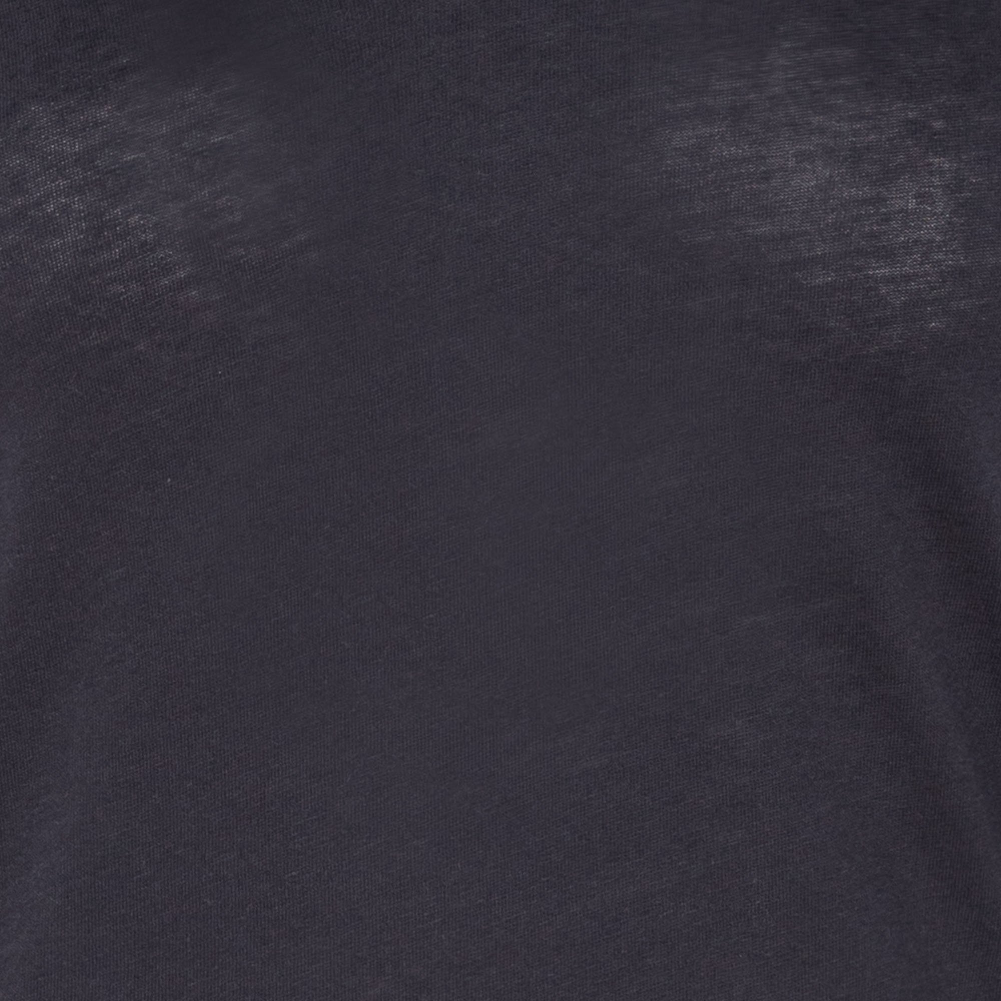 Tee-shirt col V en coton mélangé MAJESTIC FILATURES Bleu