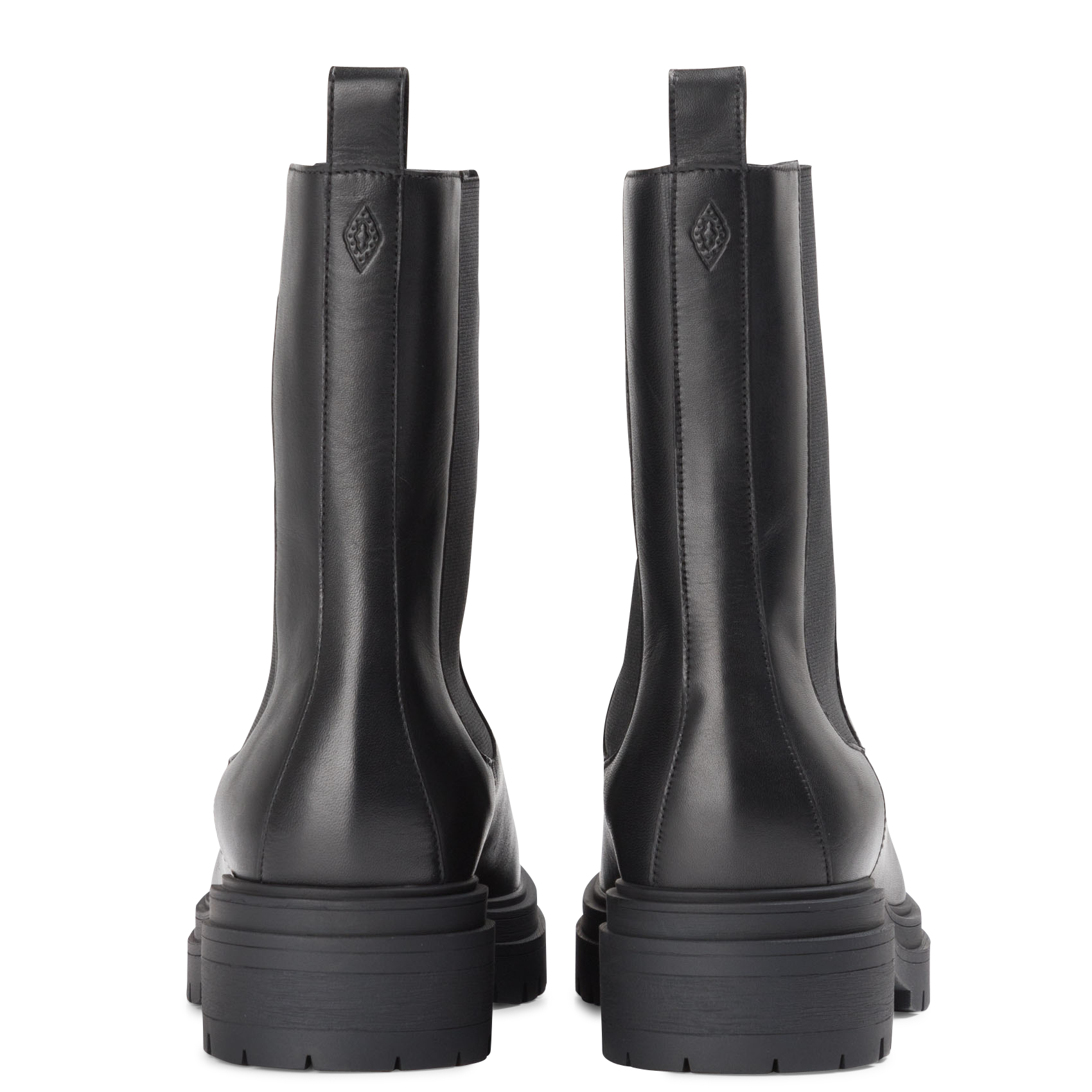 Bottines bout rond en cuir semelle gomme BA&SH Noir