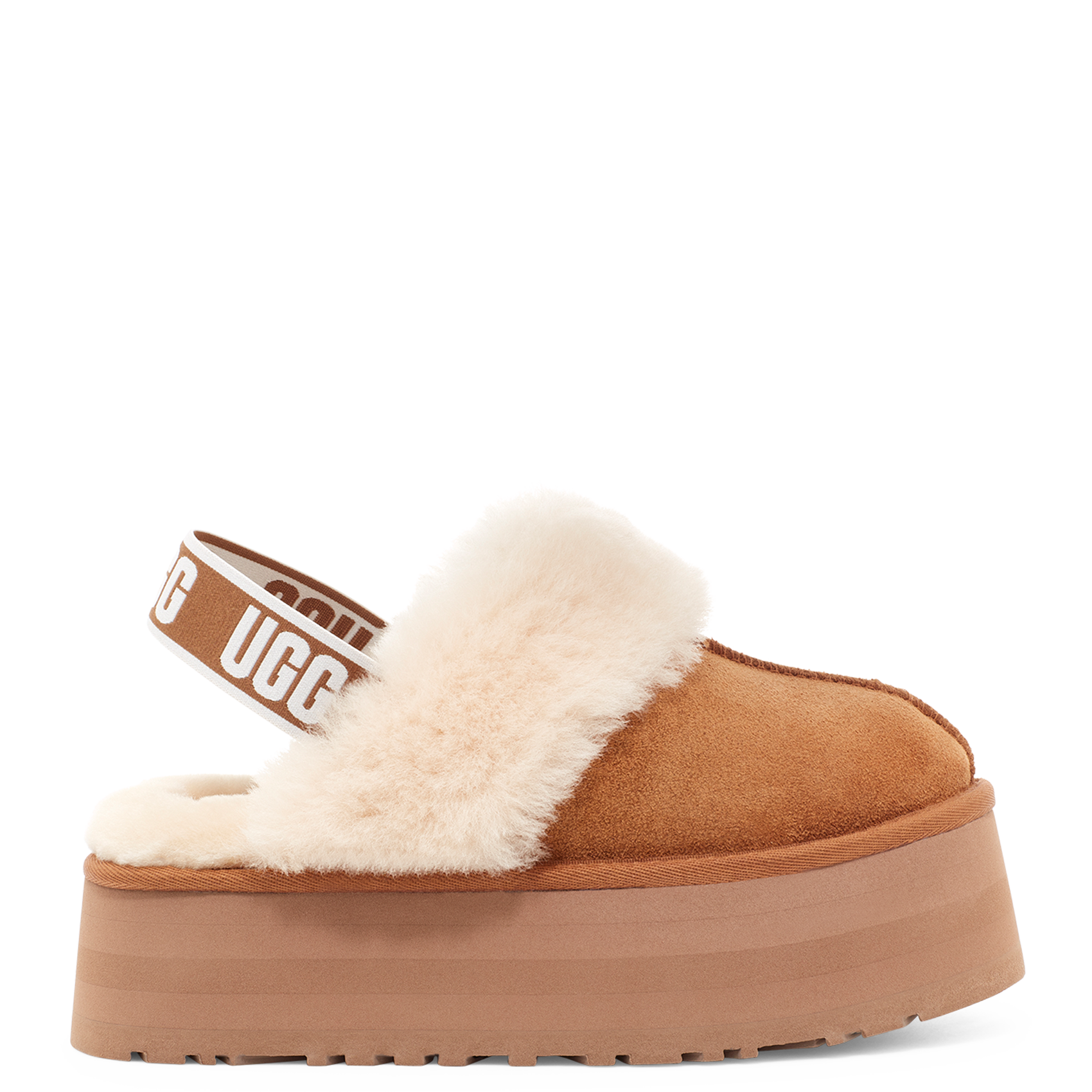 Leather wedge slippers UGG Brown