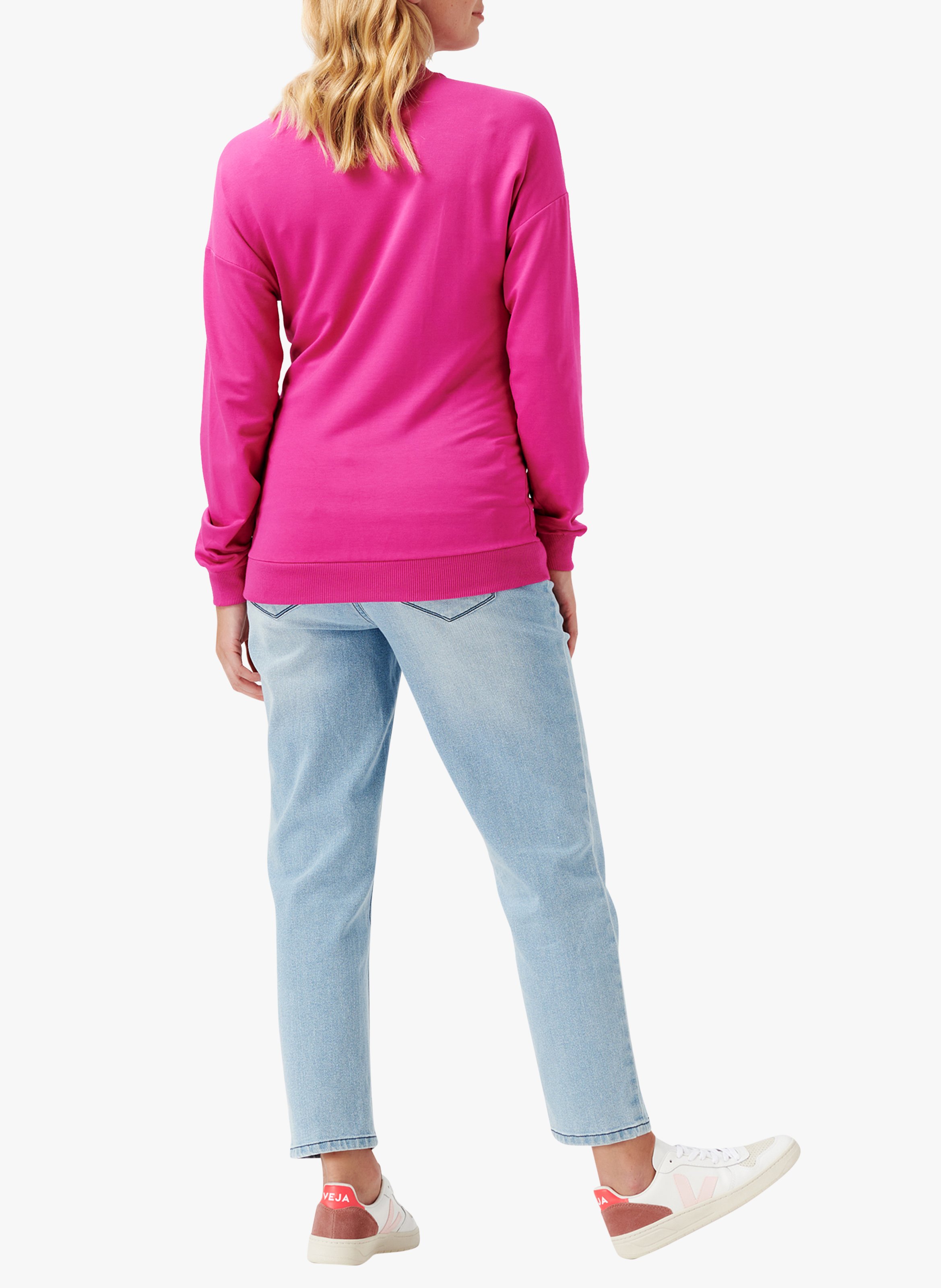 Rundhalspullover aus Viskose Rosa