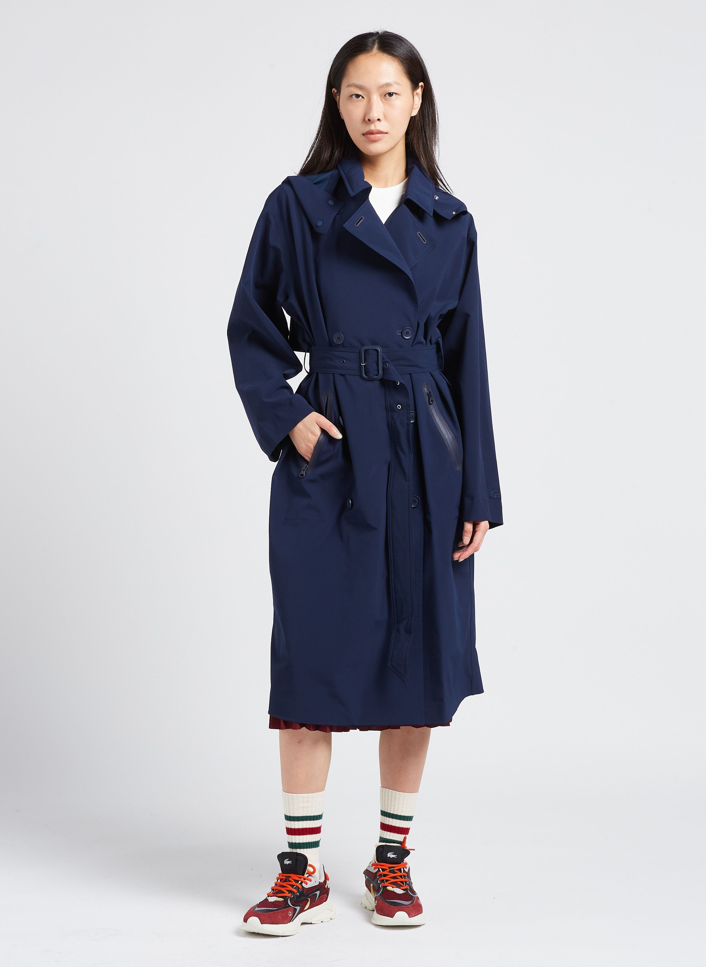 Oversized trenchcoat met reverskraag Blauw