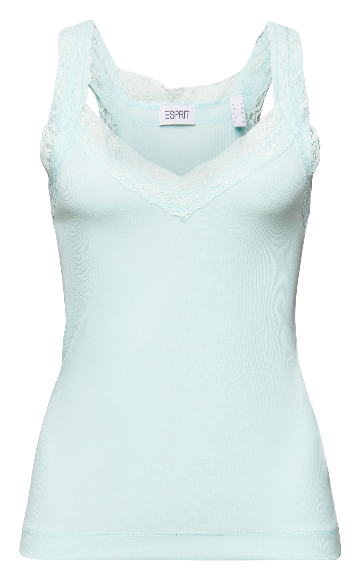 Straight V-neck cotton-blend top ESPRIT Green