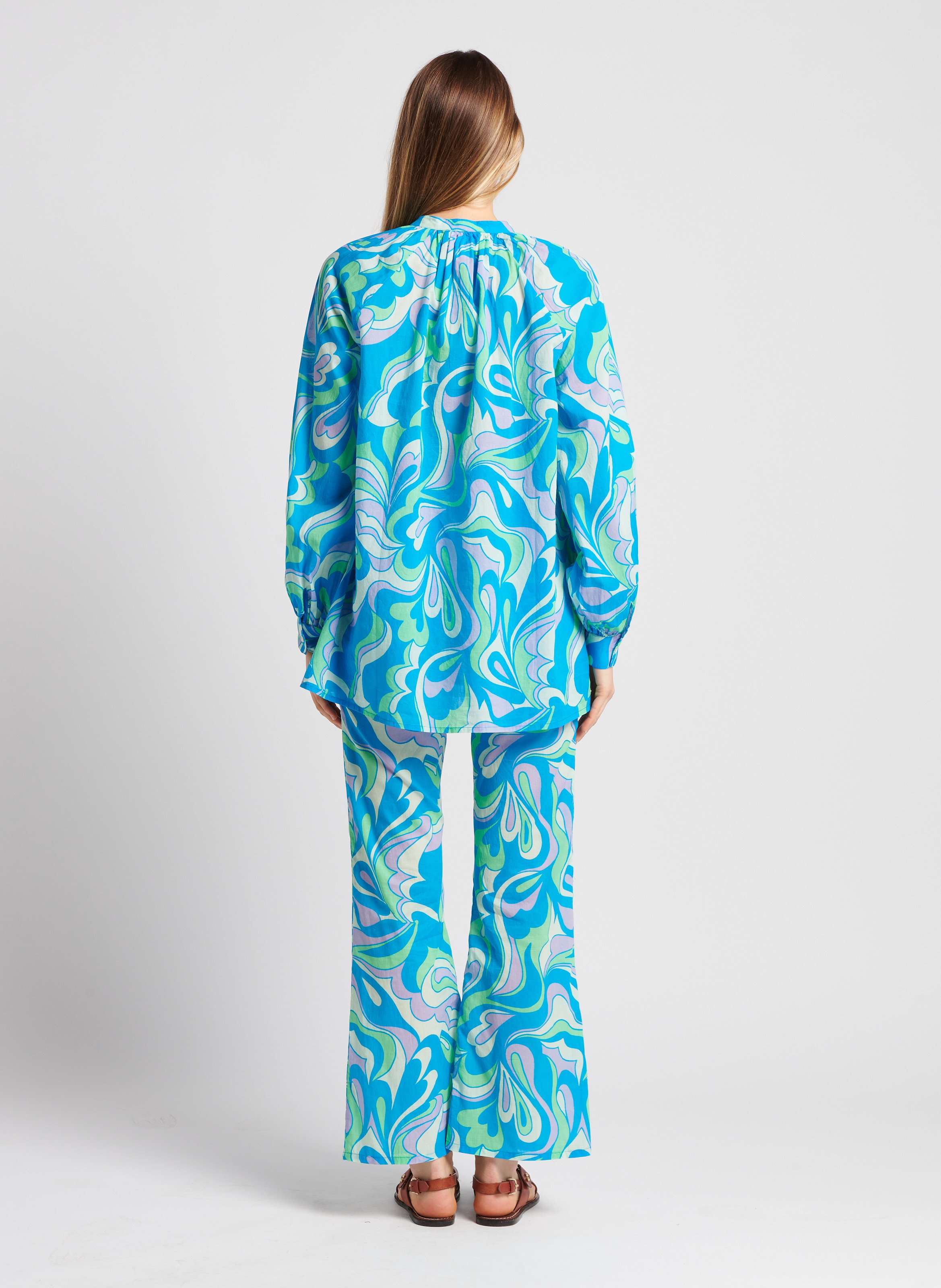 Straight-leg cotton pants V DE VINSTER Blue