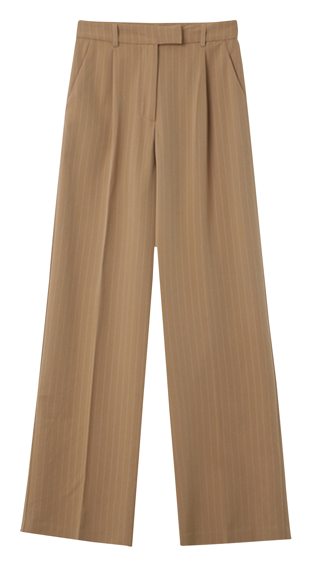 Wide Striped Pleated Trousers GRACE ET MILA Brown