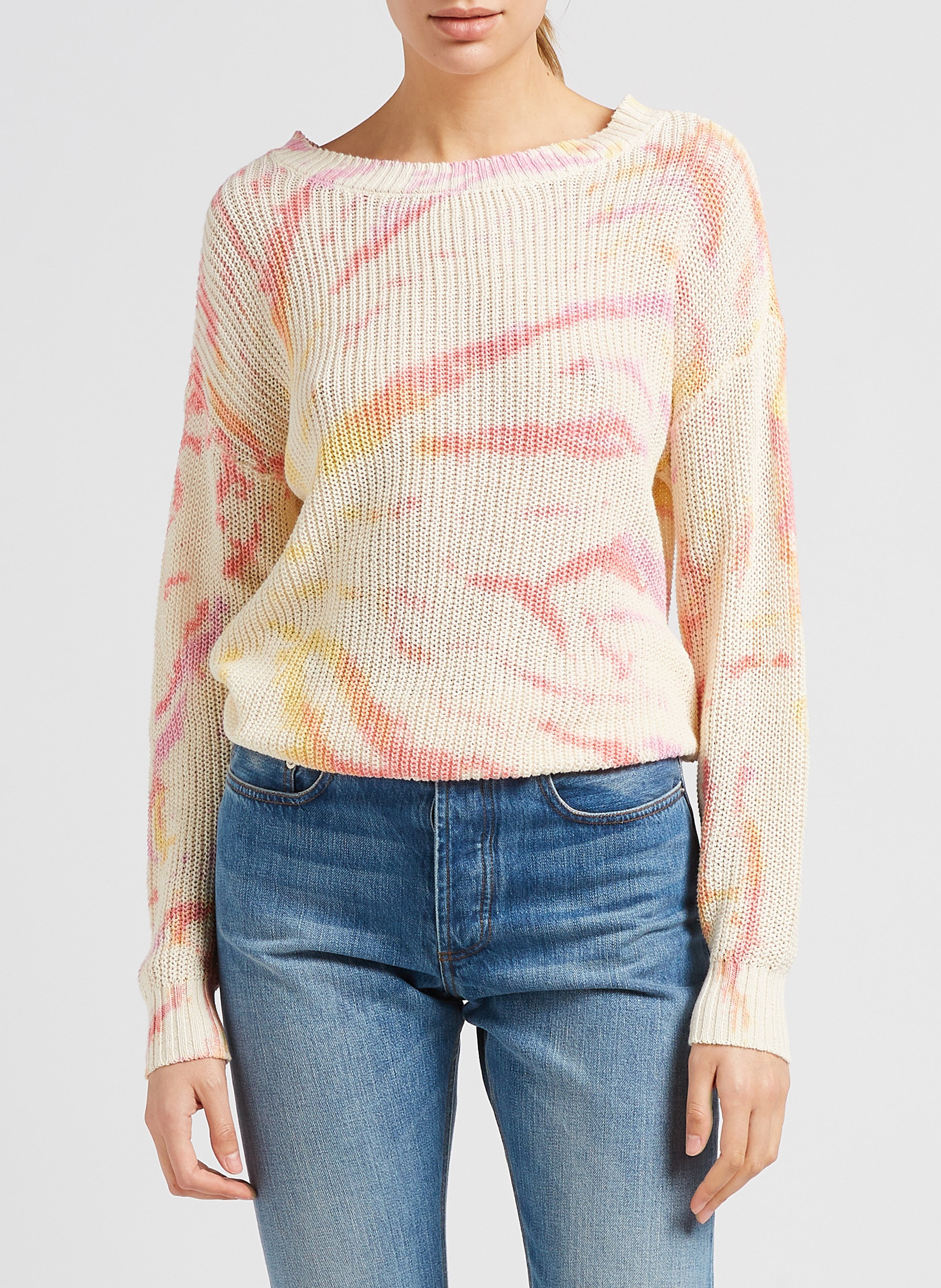 Round Neck Geometric Jacquard Sweater