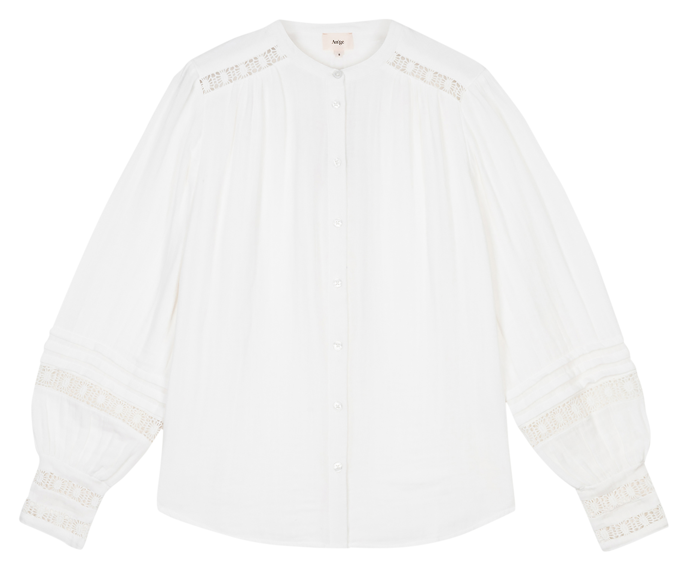 Straight blouse with fancy details AN'GE White