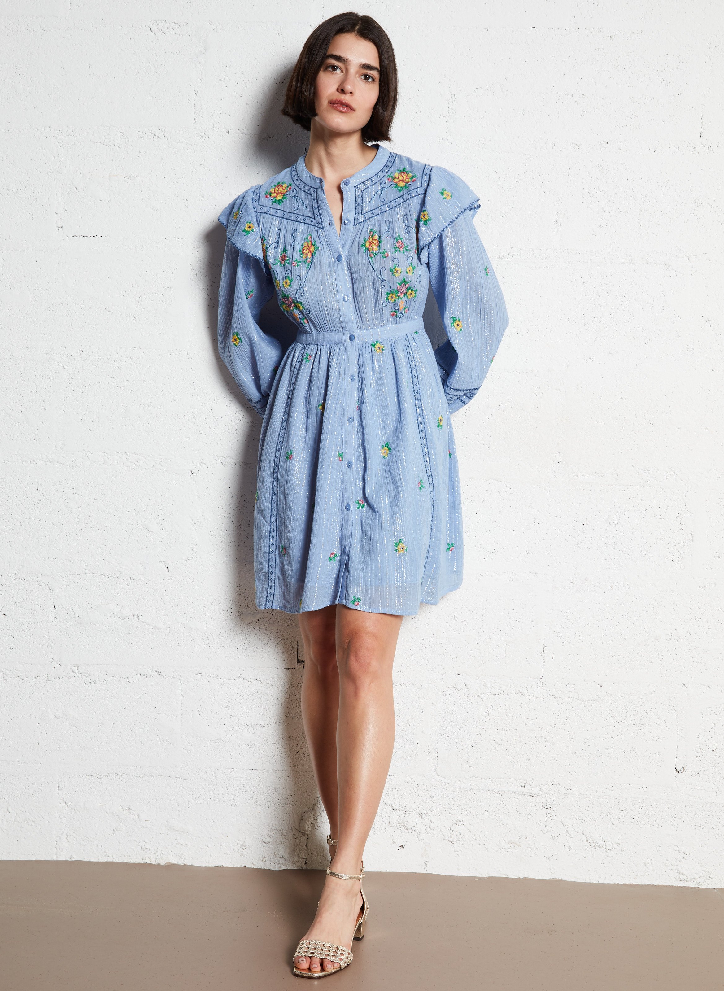 Sandales en cuir craquelé RIVECOUR Argent