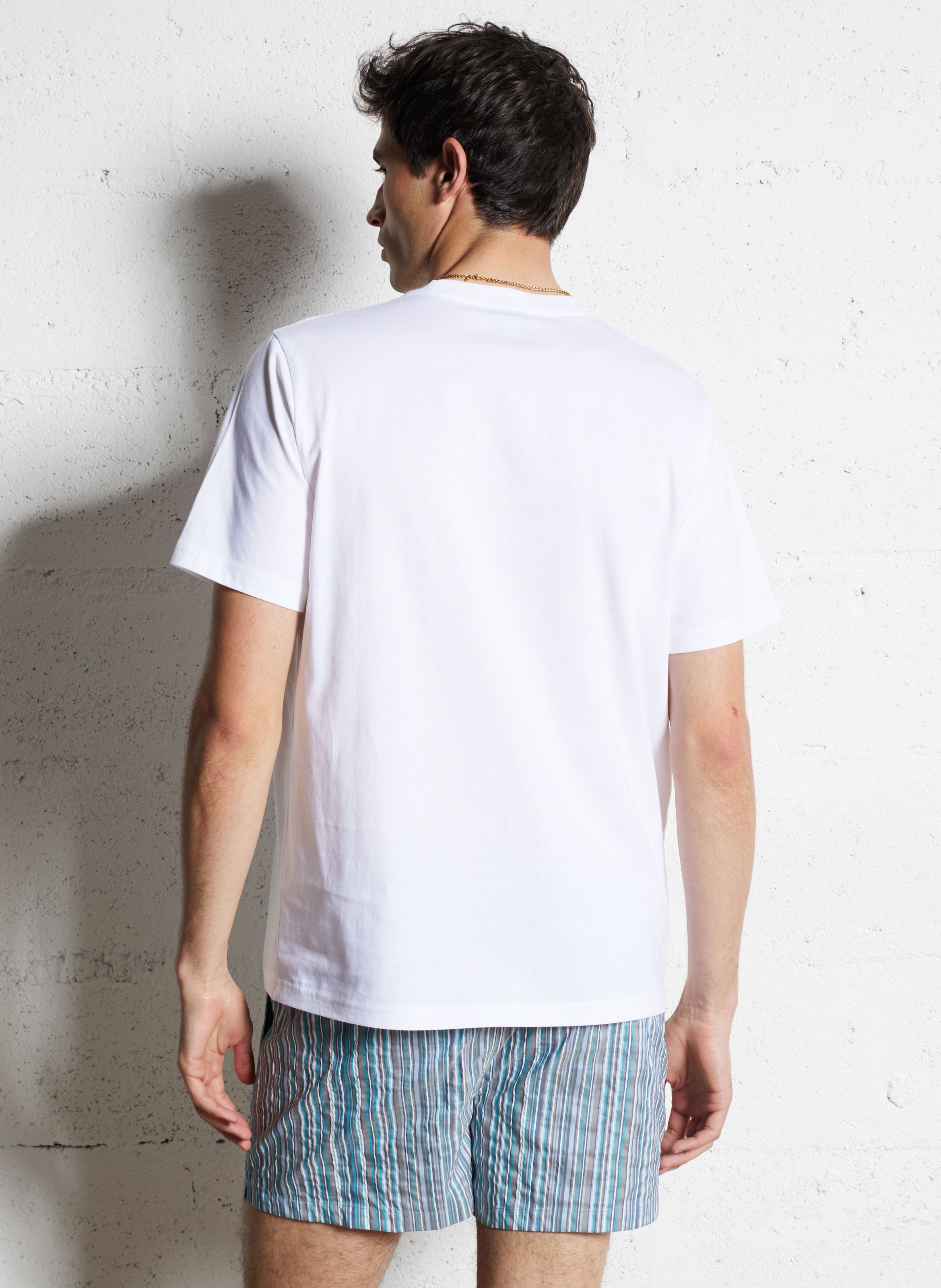 Oversized organic cotton printed t-shirt PAUL SMITH White