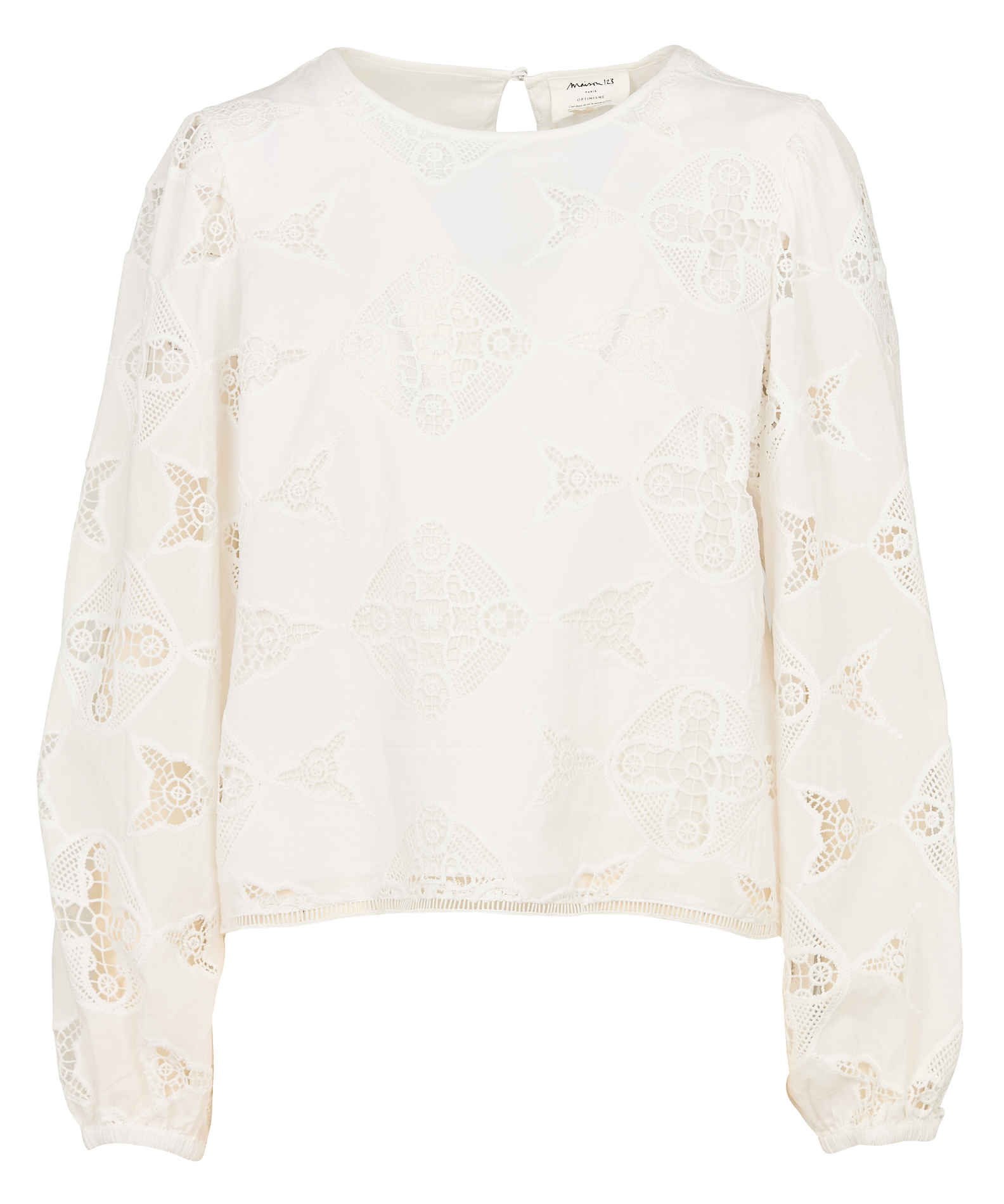 Straight cotton-blend blouse MAISON 123 White
