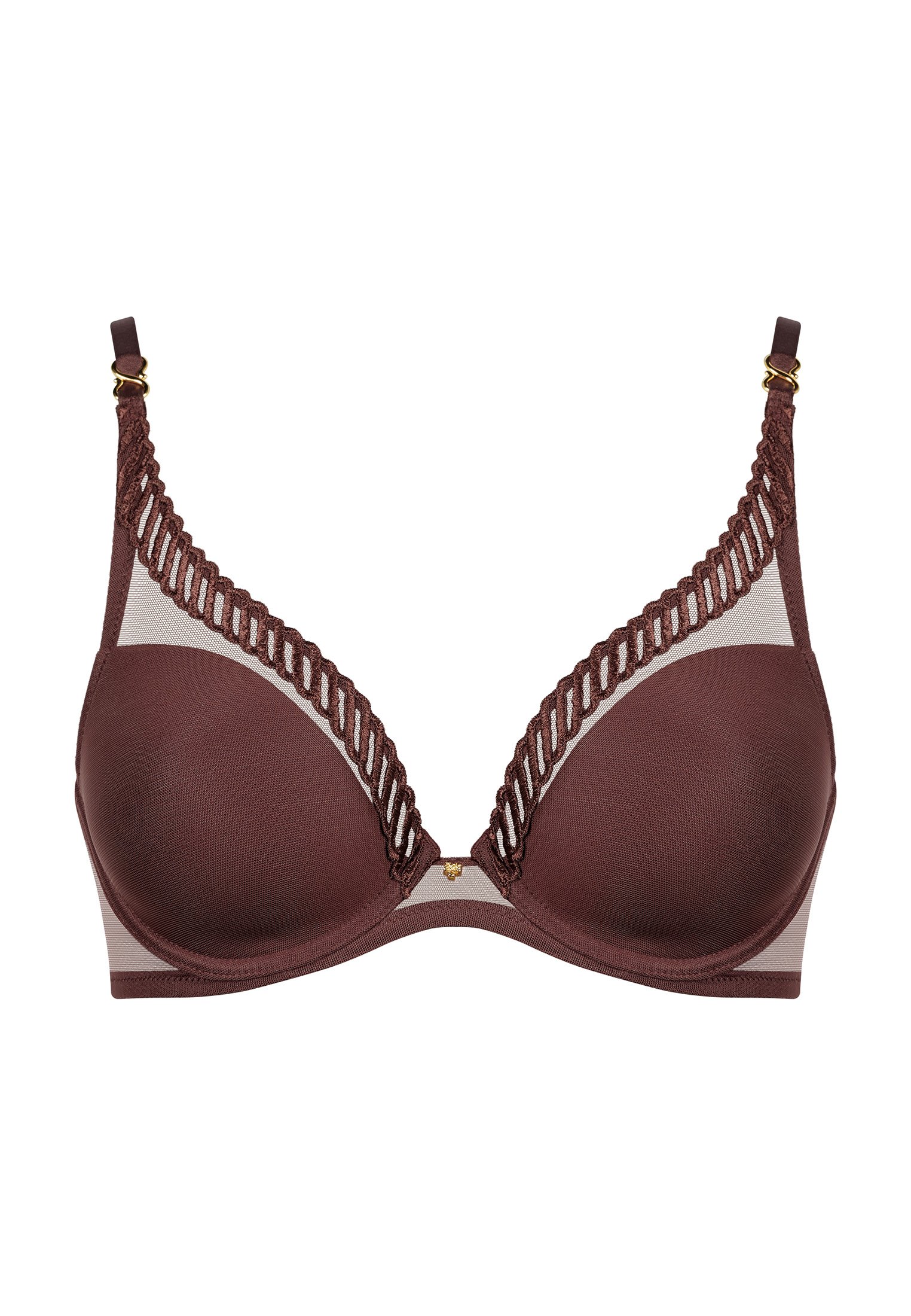 A la Folie kohl black underwired triangle bra AUBADE Brown