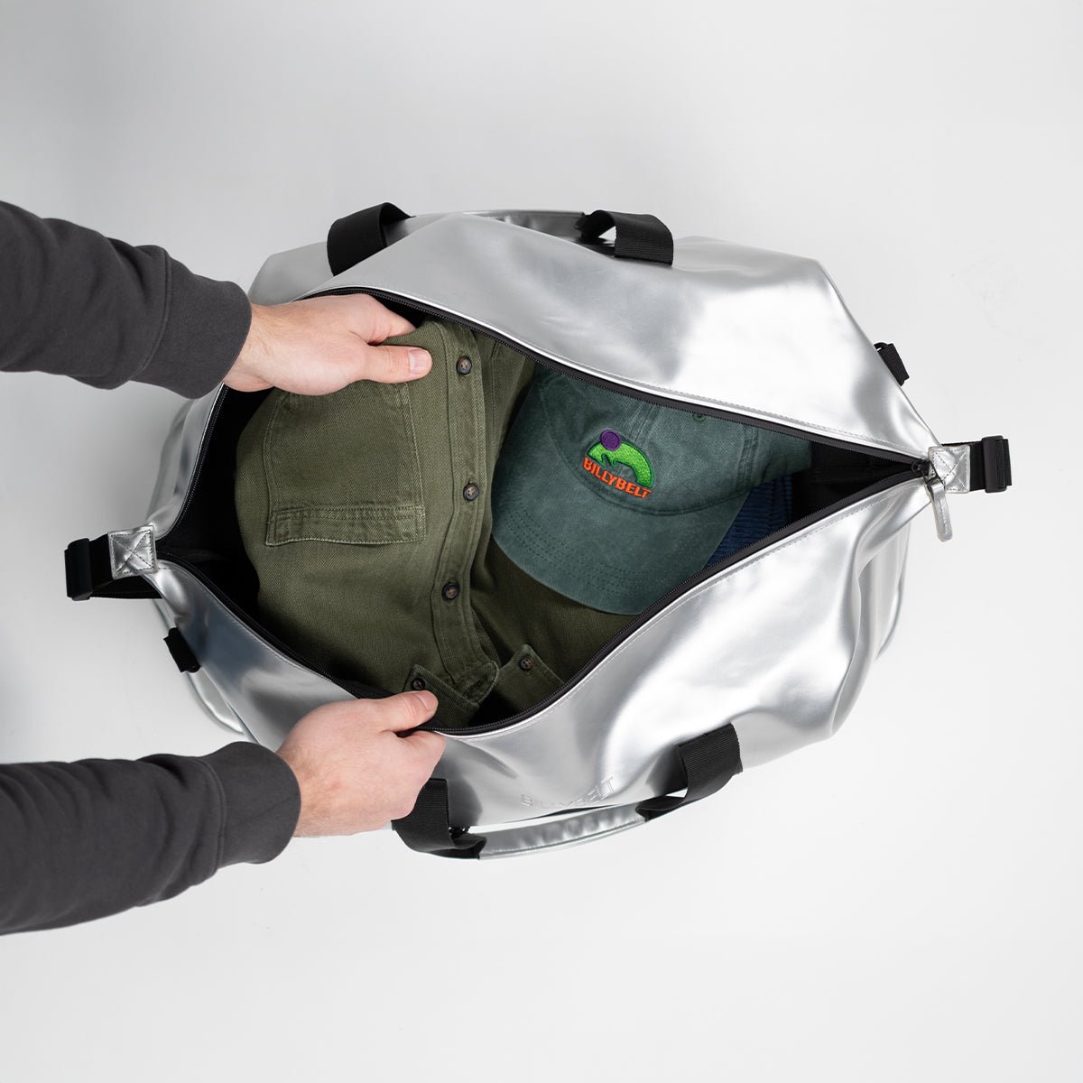 Duffle bag travel bag Silver