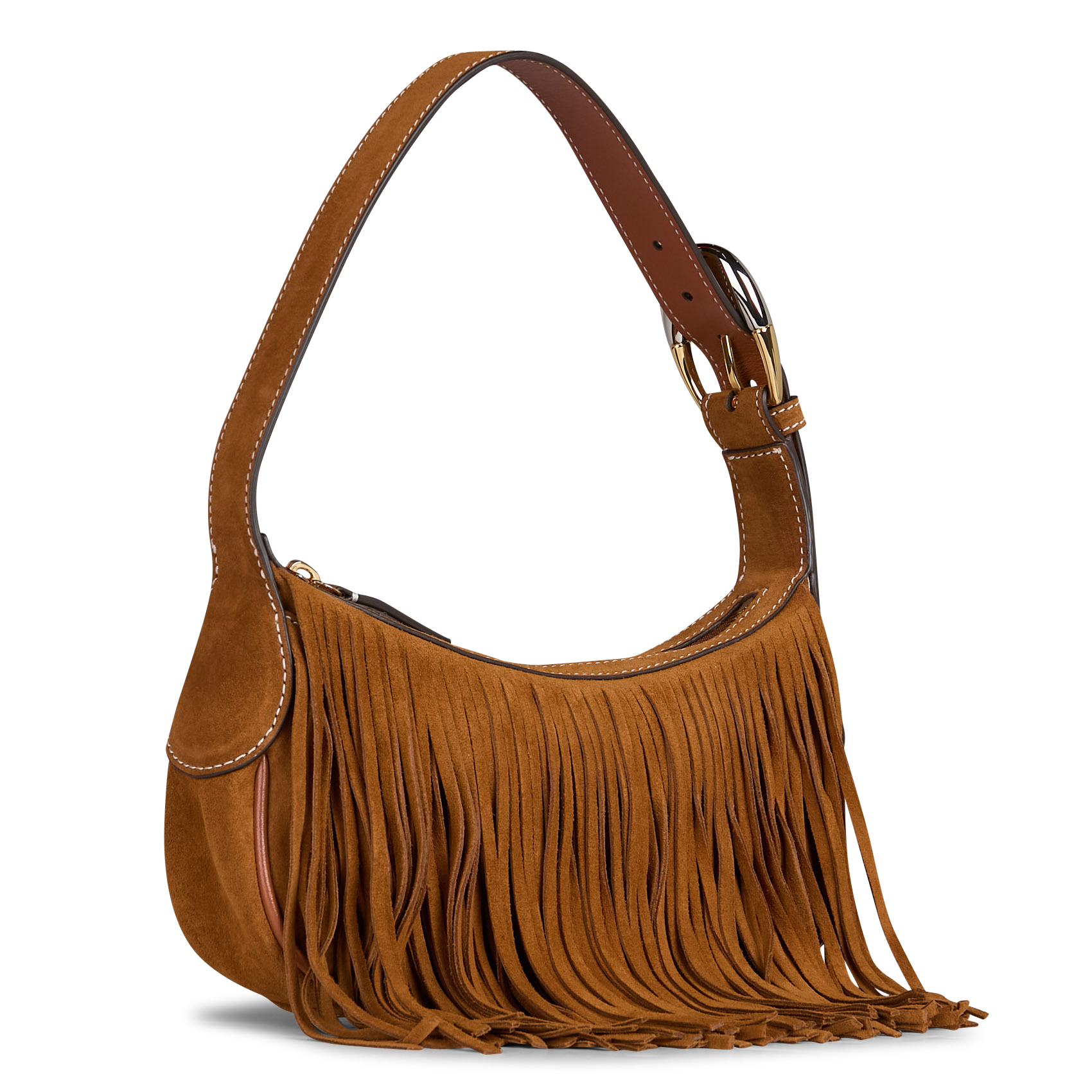 Leather clutch bag STAUD Brown